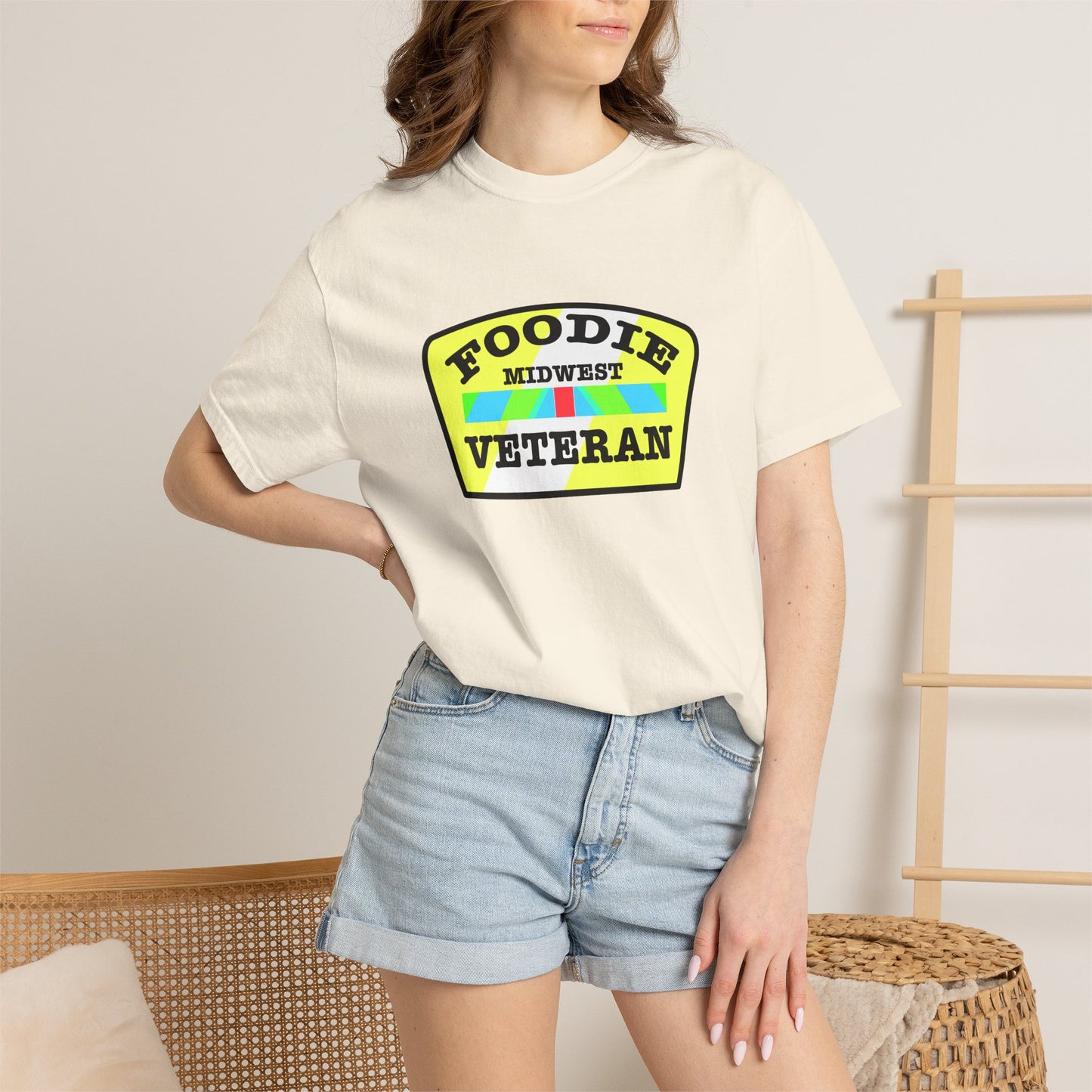 L.O.E.F Foodie Veteran MIDWEST Unisex Tee Shirt (Black and Yellow)