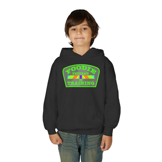 L.O.E.F Foodie Veteran In Training Kids Hoodie (Neon Green)