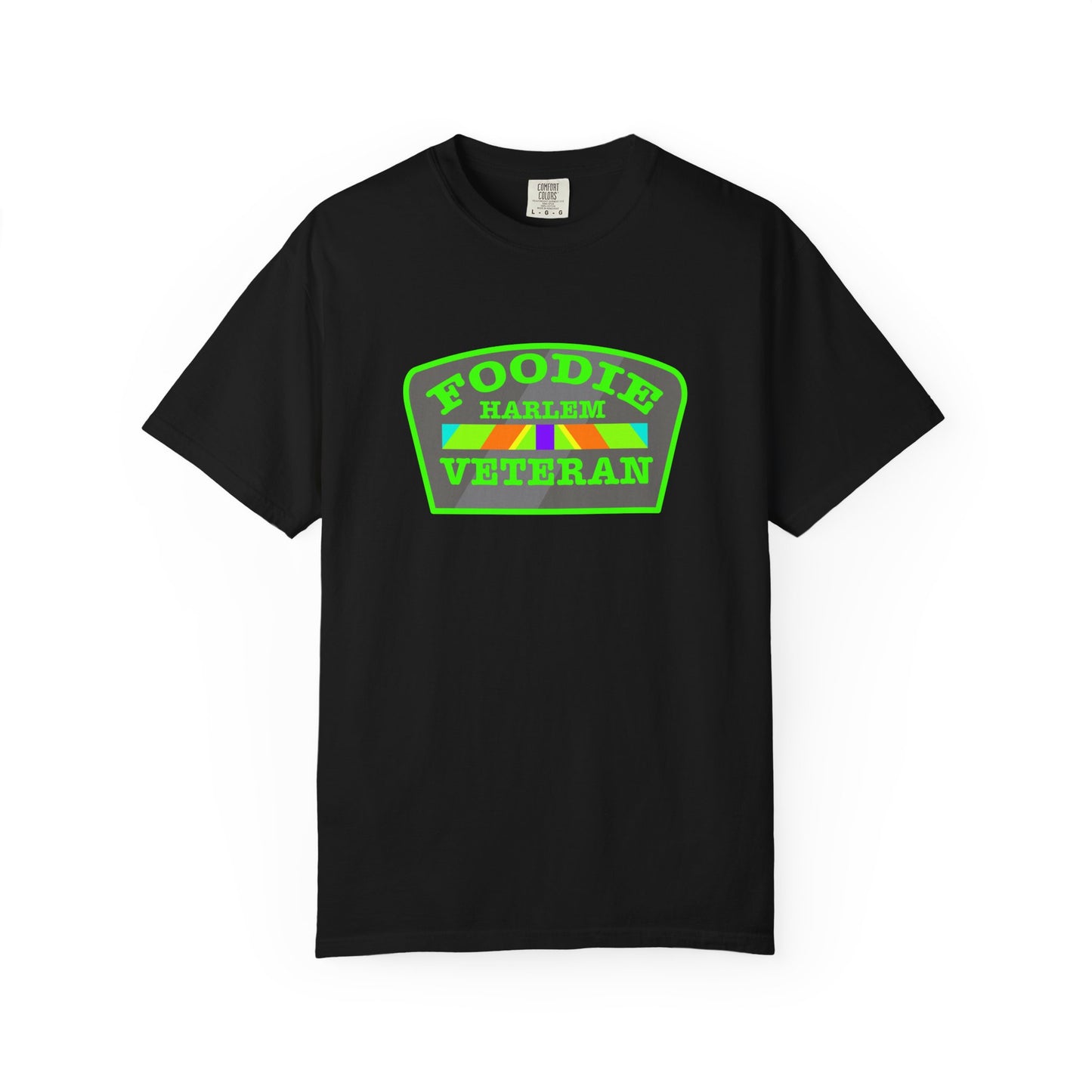 L.O.E.F Foodie Veteran HARLEM Unisex Tee Shirt (Neon Green)