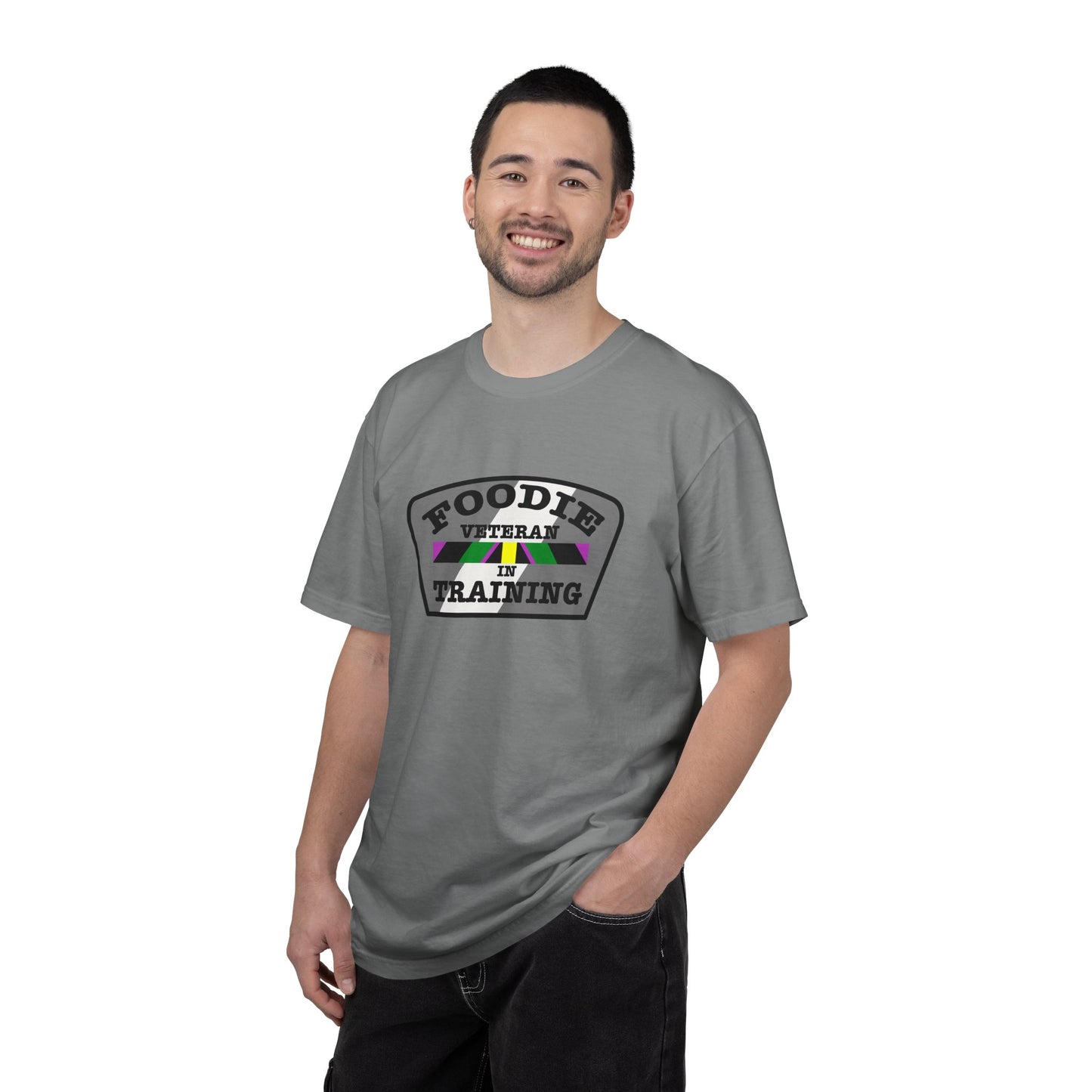 L.O.E.F Foodie Veteran IN TRAINING Unisex Tee Shirt (Gray)