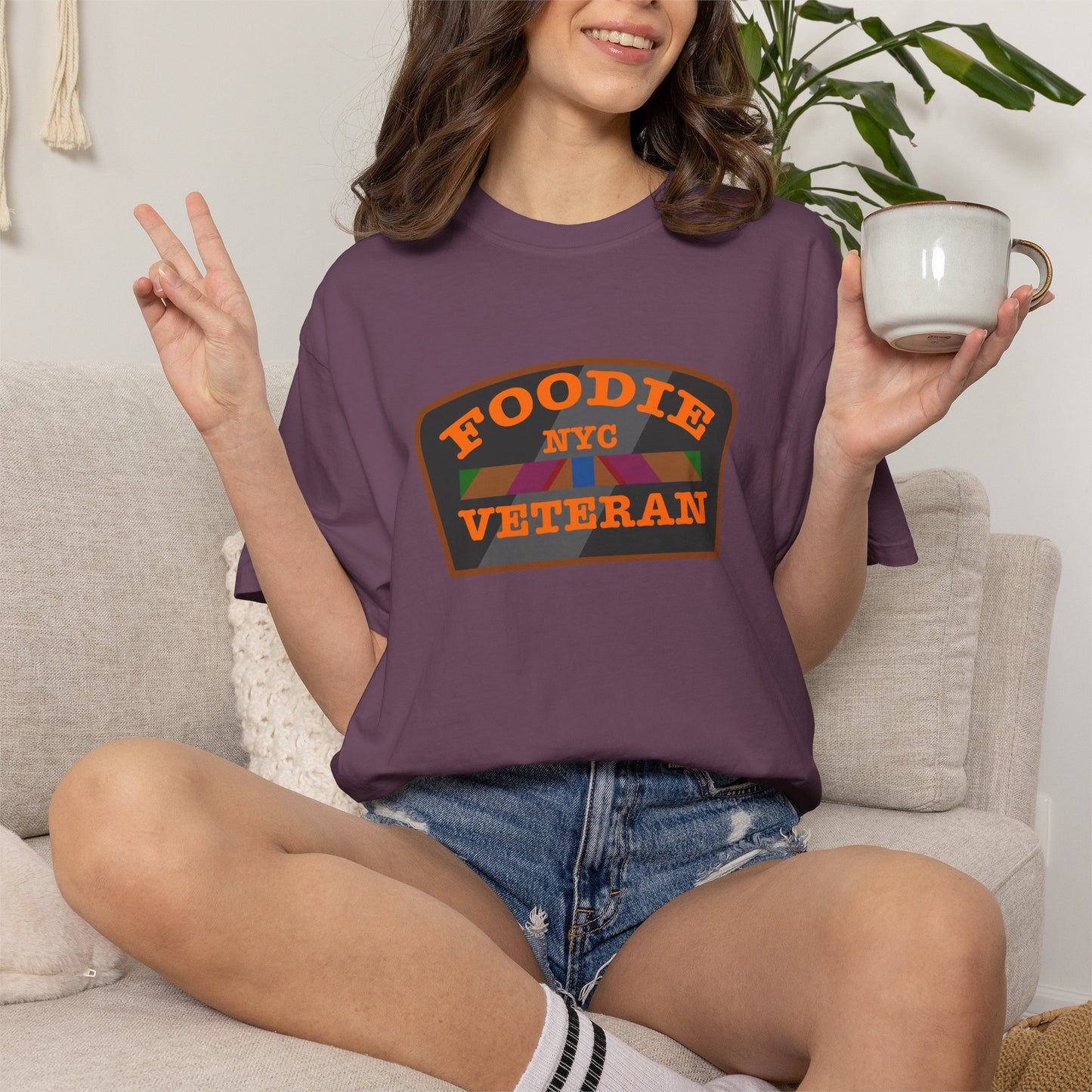 L.O.E.F Foodie Veteran NYC Unisex Tee Shirt (Orange)