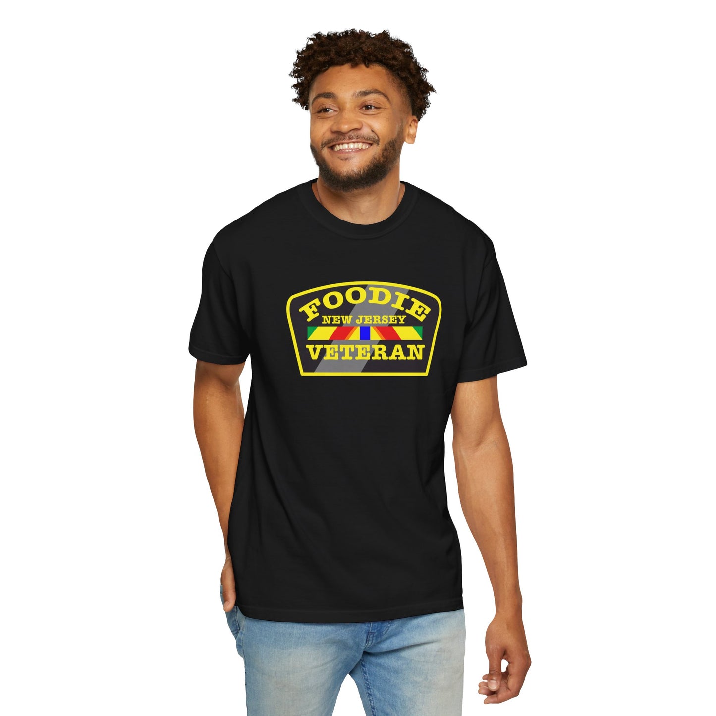 L.O.E.F Foodie Veteran NEW JERSEY Unisex Tee Shirt (Yellow)