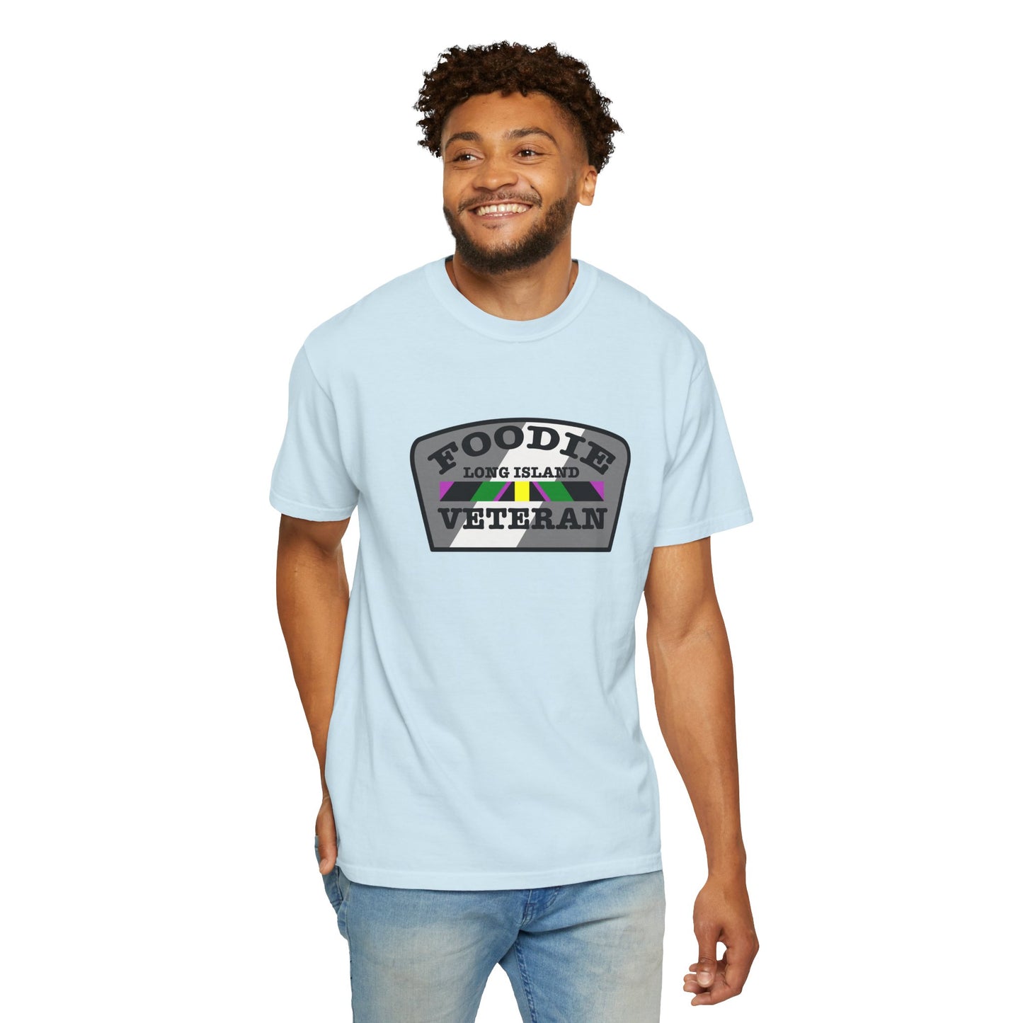 L.O.E.F Foodie Veteran Long Island Unisex Tee Shirt (Gray)