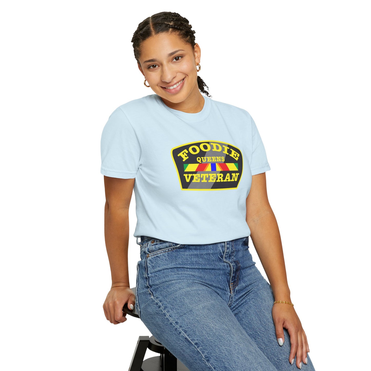 L.O.E.F Foodie Veteran QUEENS Unisex Tee Shirt (Yellow)