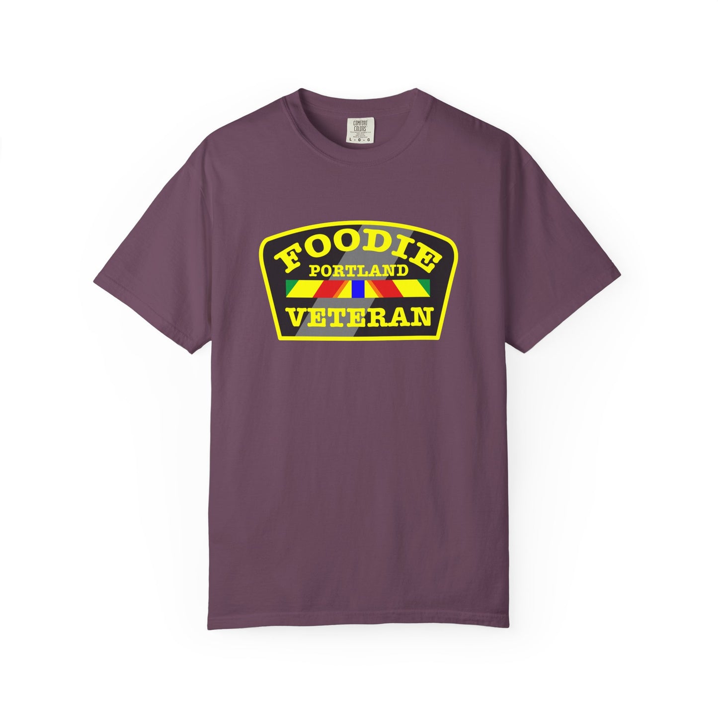 L.O.E.F Foodie Veteran PORTLAND Unisex Tee Shirt (Yellow)