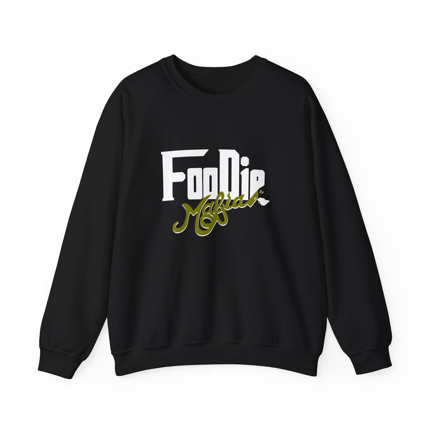 L.O.E.F White Foodie Mafia Unisex Sweatshirt (Olive)