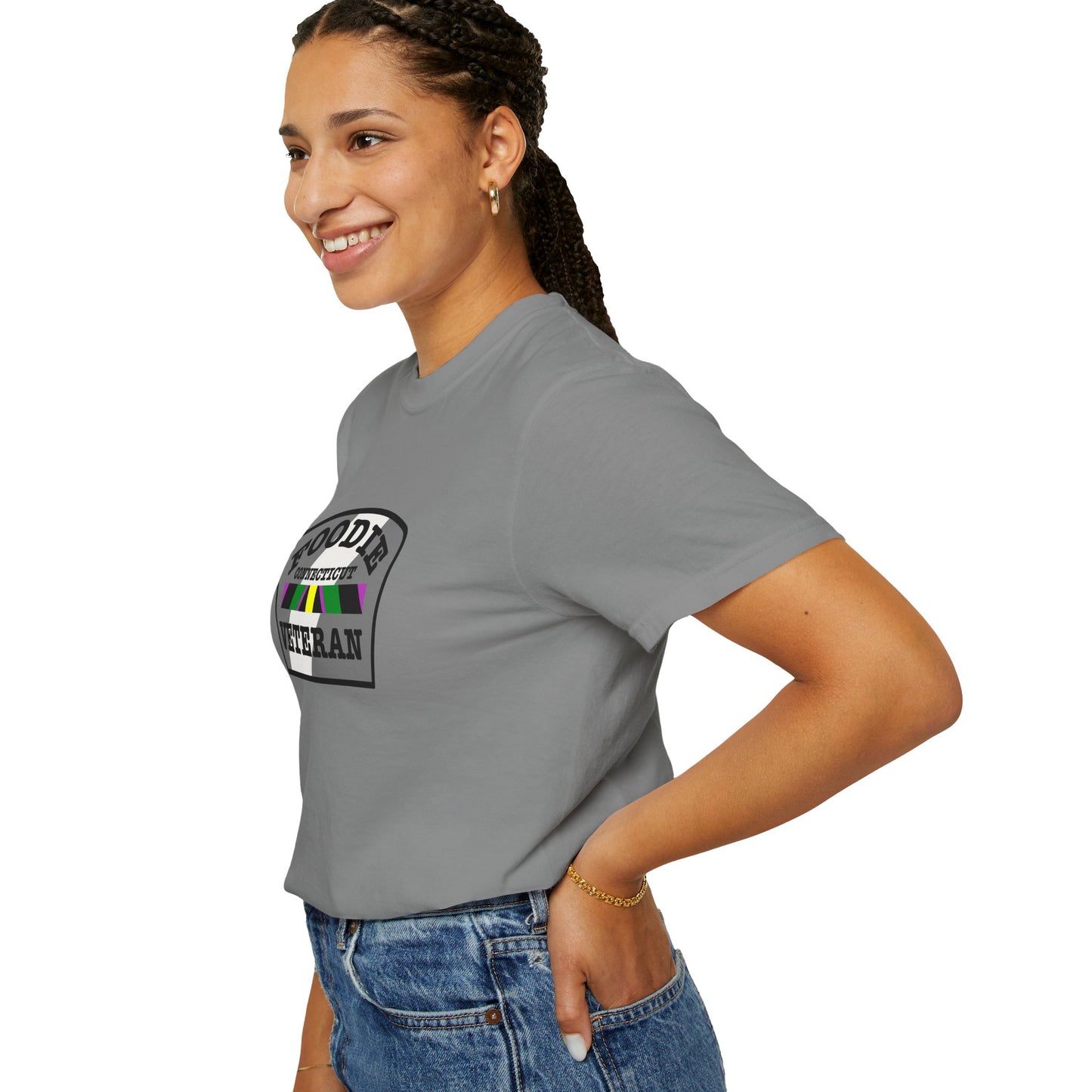 L.O.E.F Foodie Veteran CONNECTICUT Unisex Tee Shirt (Black)