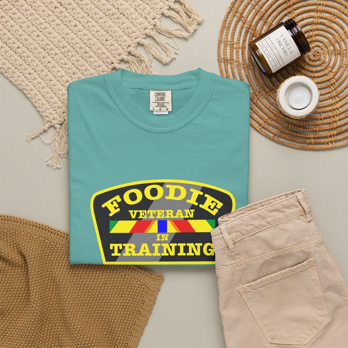 L.O.E.F Foodie Veteran IN TRAINING Unisex Tee Shirt (Yellow)