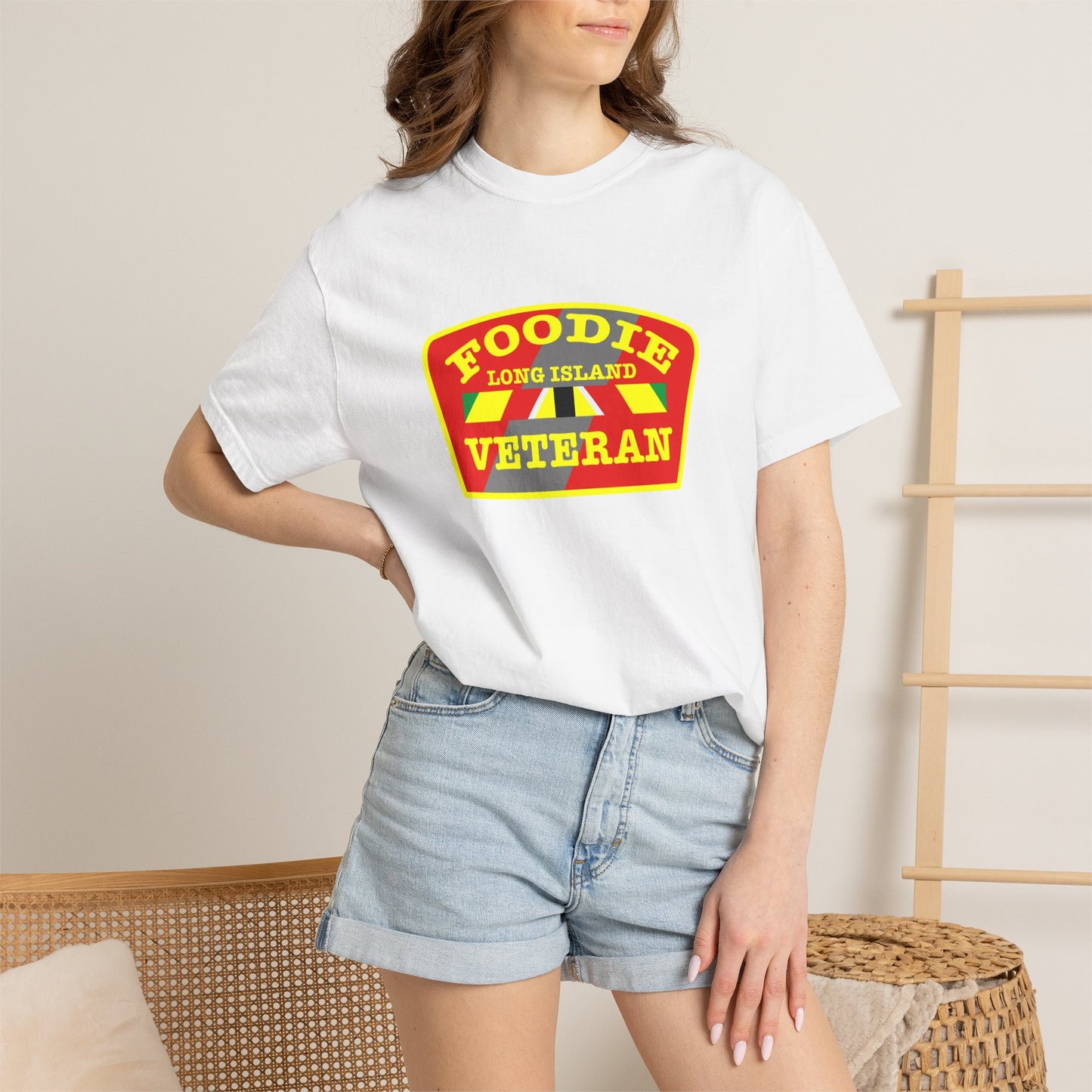 L.O.E.F Foodie Veteran Long Island Unisex Tee Shirt (Yellow)