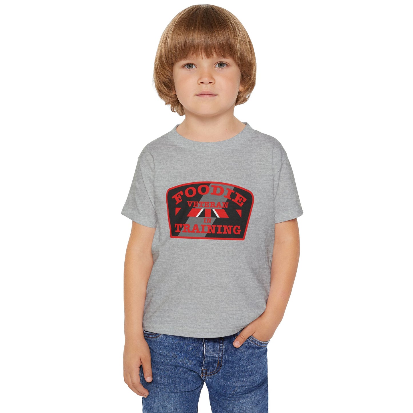 L.O.E.F Foodie Veteran In Training Toddler Tee Shirt (Red)