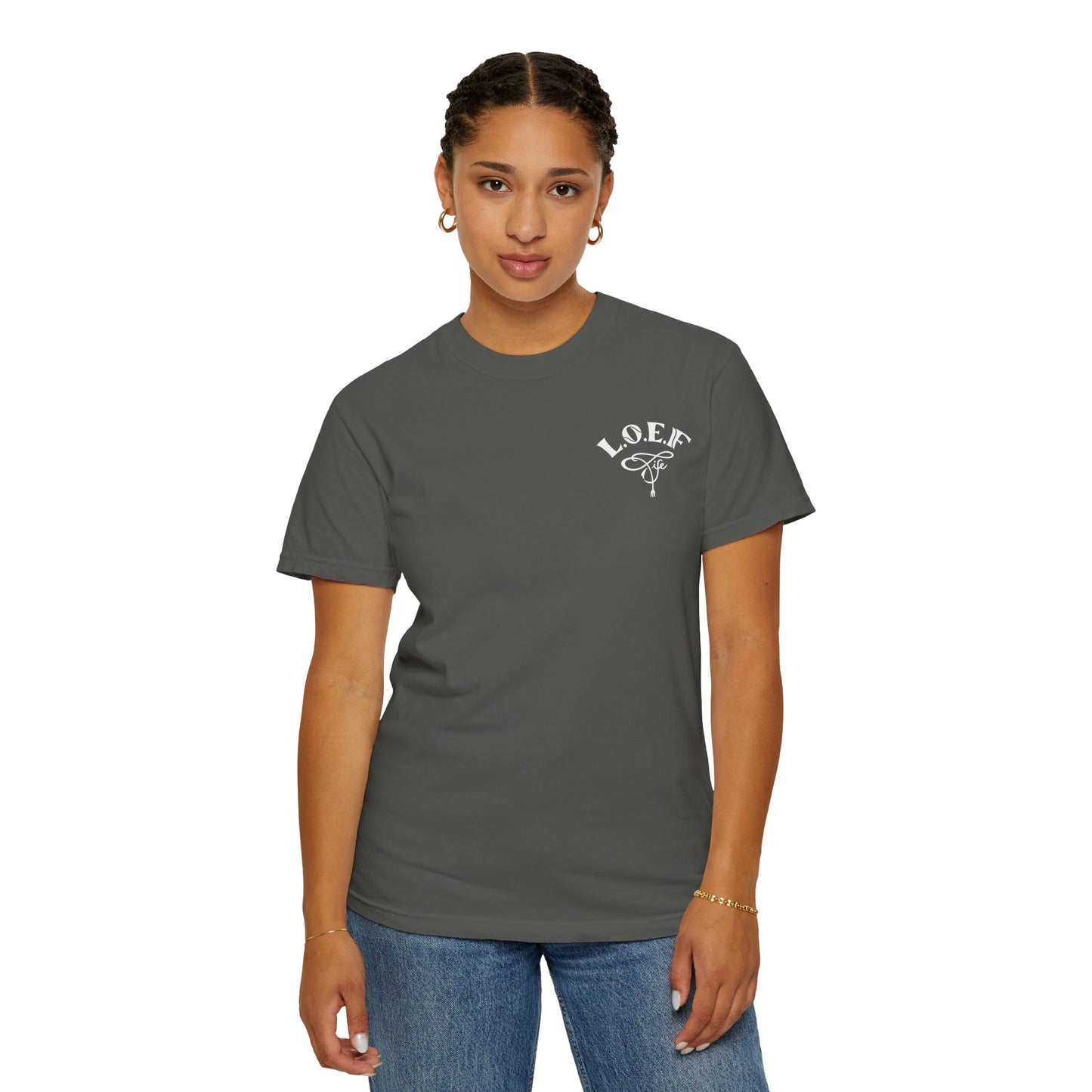 L.O.E.F LIFESTYLE OF EVERYDAY FOODIES Unisex Tee Shirt (White)