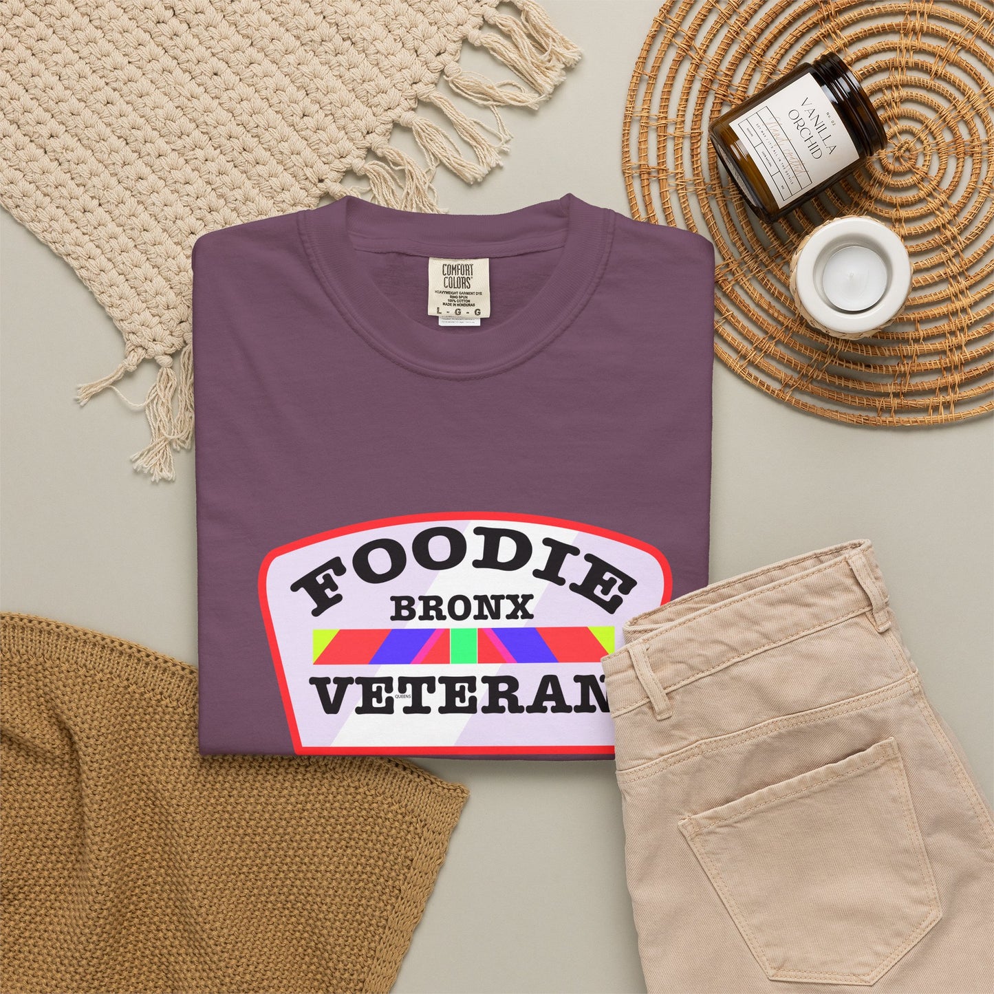 L.O.E.F Foodie Veteran Bronx Unisex Tee Shirt (Soft Pink)