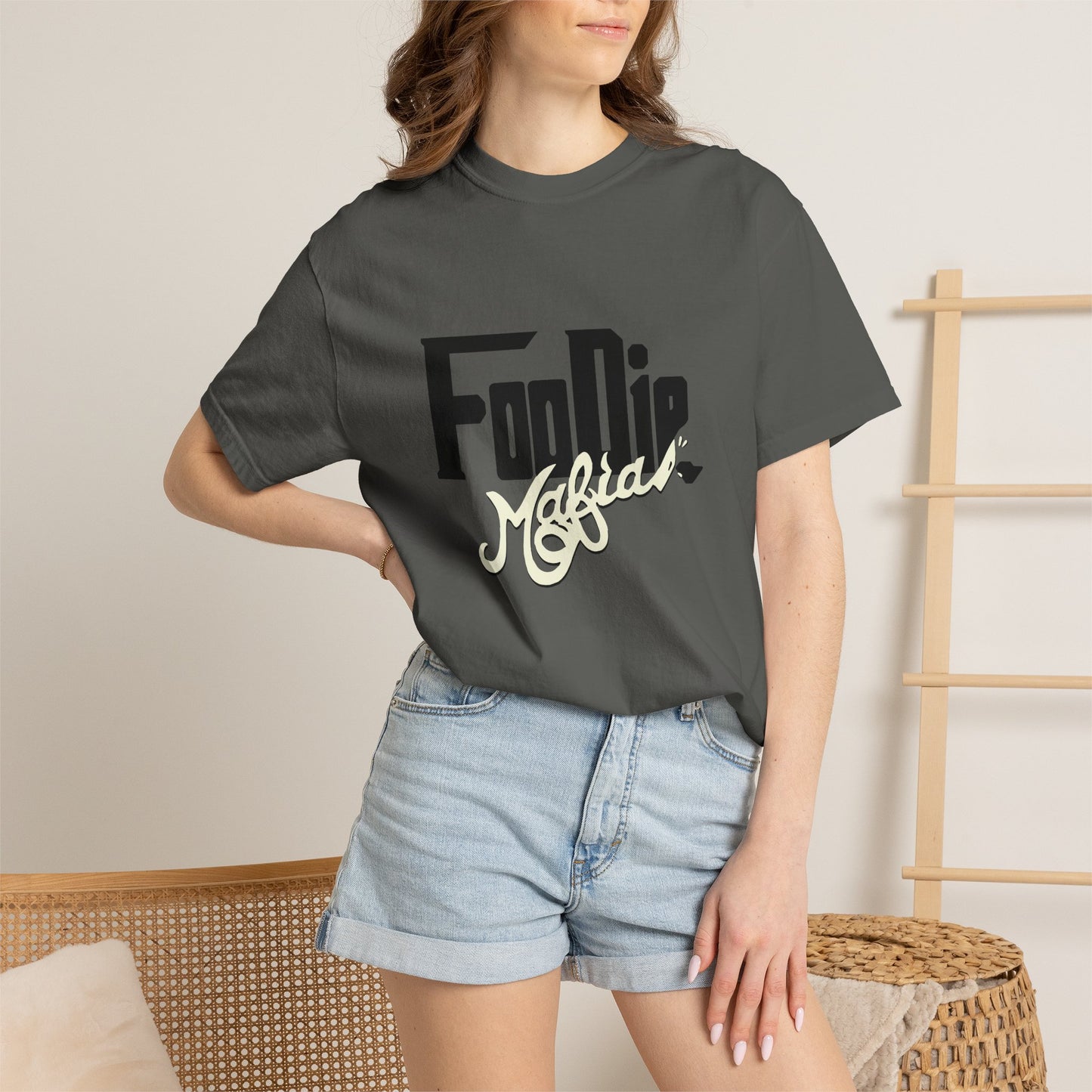 L.O.E.F Foodie Mafia Unisex Tee Shirt (Cream)
