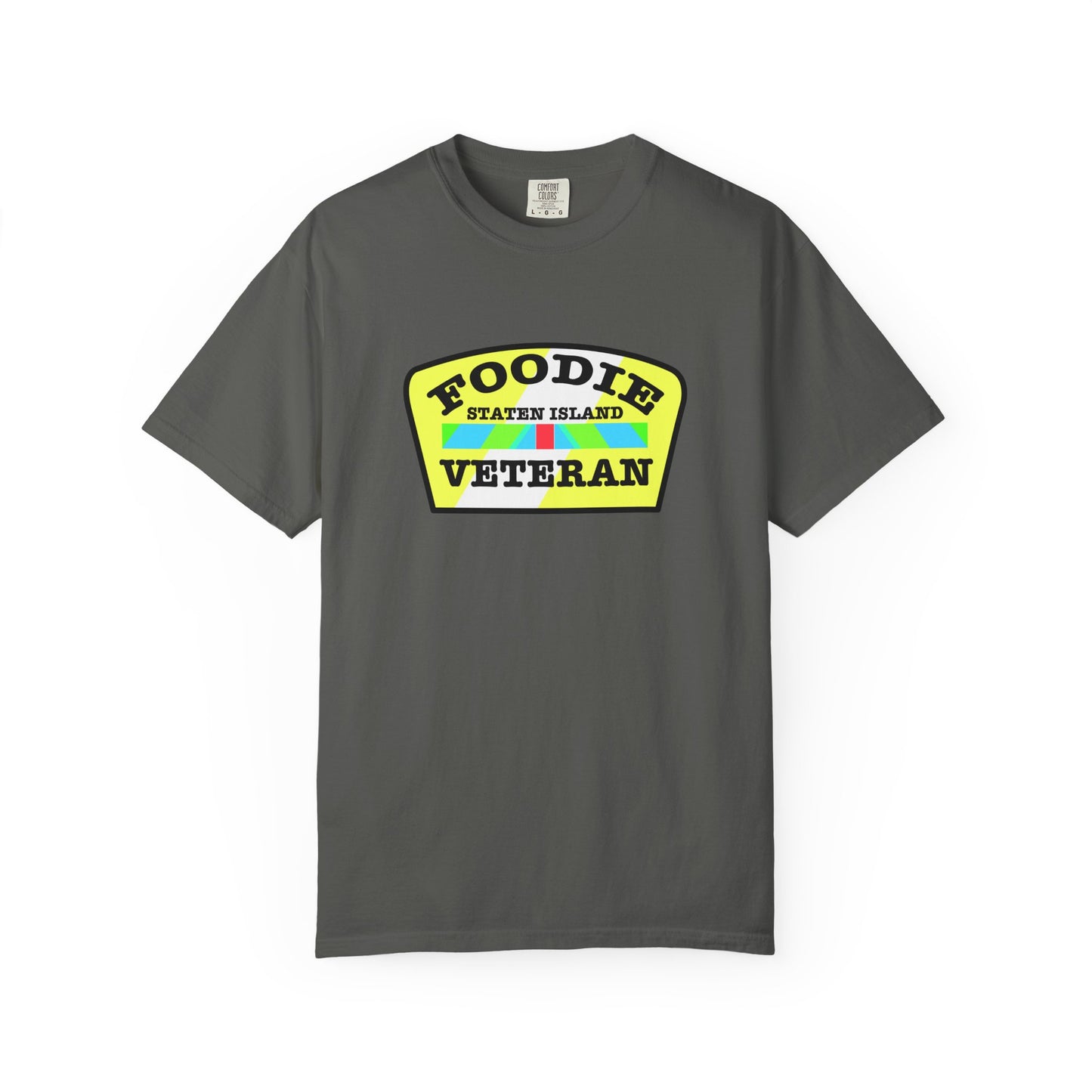 L.O.E.F Foodie Veteran STATEN ISLAND Unisex Tee Shirt (Yellow and Black)