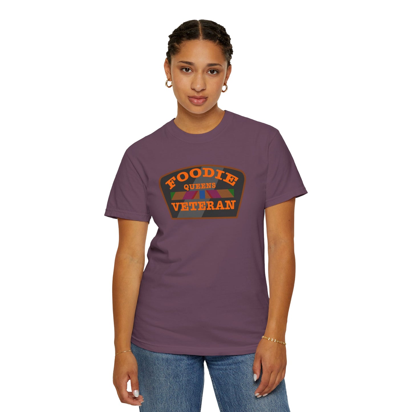 L.O.E.F Foodie Veteran QUEENS Unisex Tee Shirt (Orange)