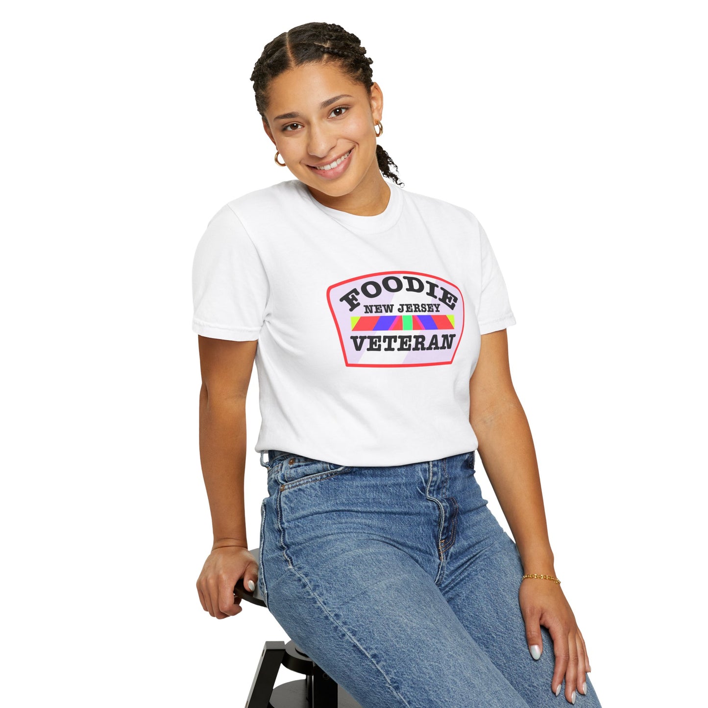 L.O.E.F Foodie Veteran NEW JERSEY Unisex Tee Shirt (Soft Pink)
