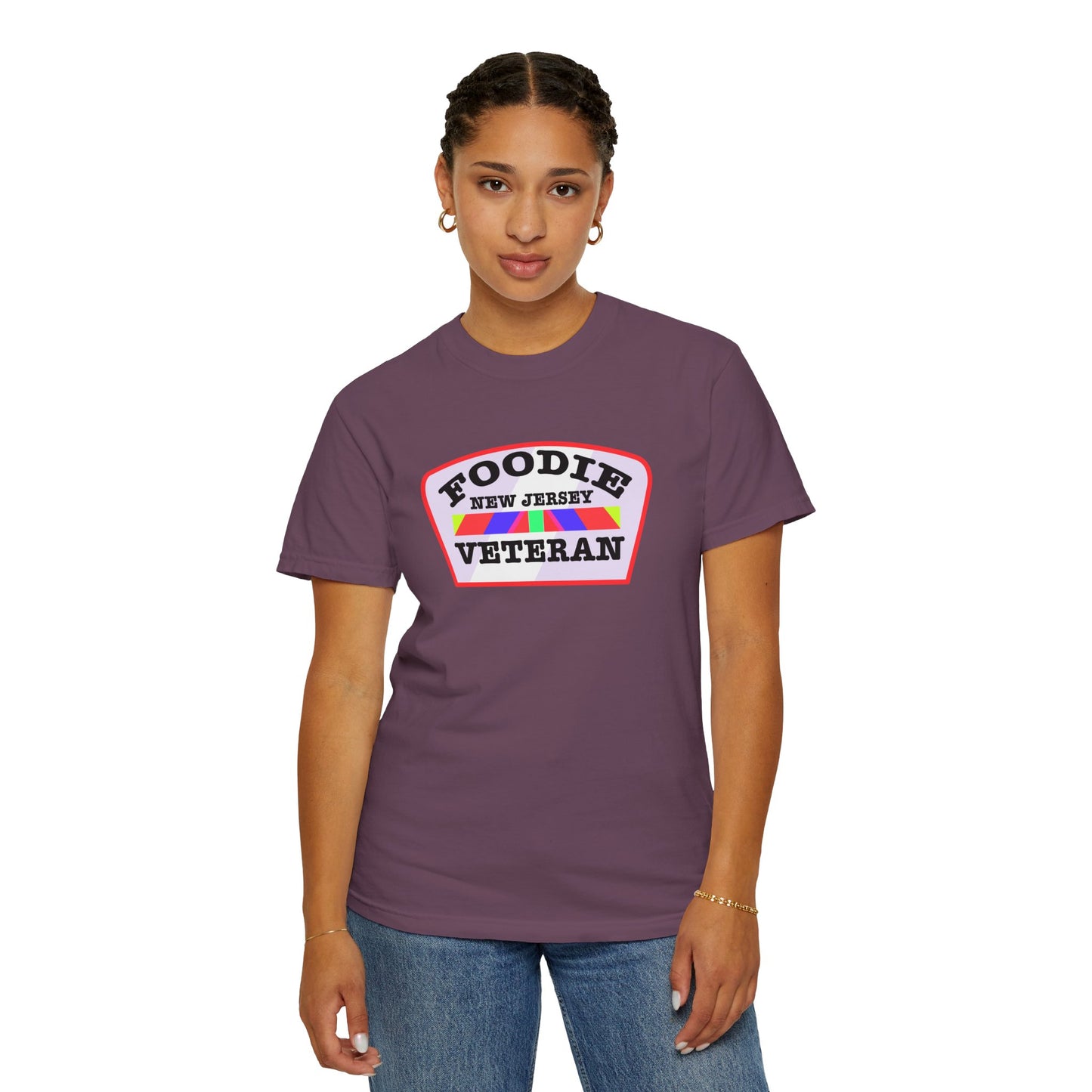 L.O.E.F Foodie Veteran NEW JERSEY Unisex Tee Shirt (Soft Pink)