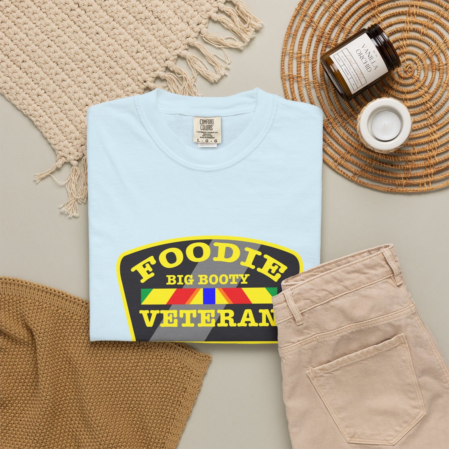 L.O.E.F Foodie Veteran BIG BOOTY Unisex Tee Shirt (Yellow)