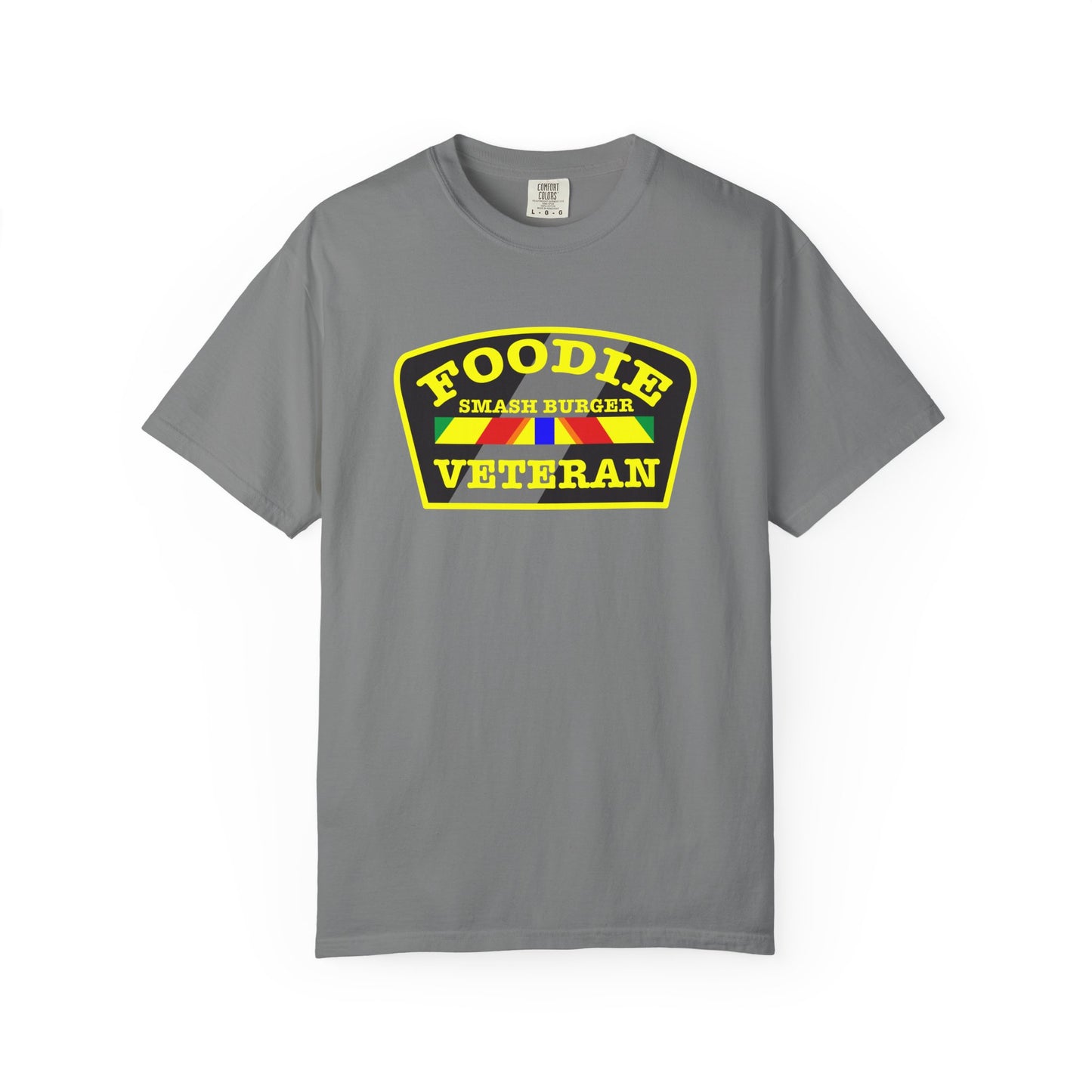 L.O.E.F Foodie Veteran SMASH BURGER Unisex Tee Shirt (Yellow)