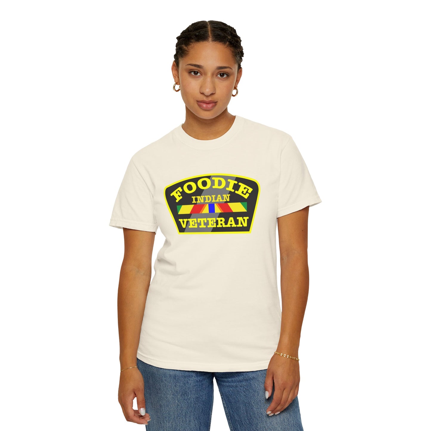 L.O.E.F Foodie Veteran INDIAN Unisex Tee Shirt (Yellow)