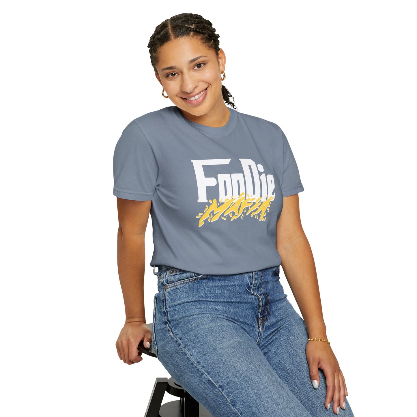 L.O.E.F White Foodie Mafia Unisex Tee Shirt (Yellow)