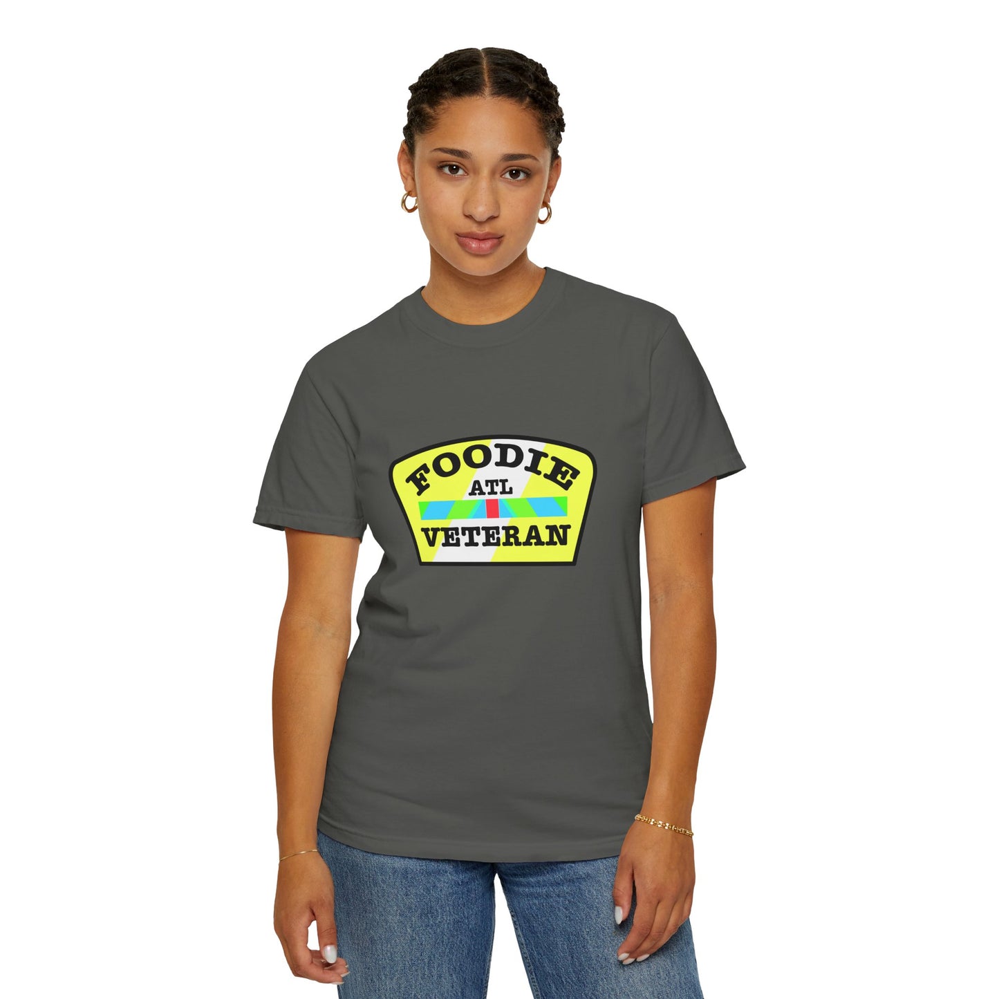 L.O.E.F Foodie Veteran ATL Unisex Tee Shirt (Yellow and Black)