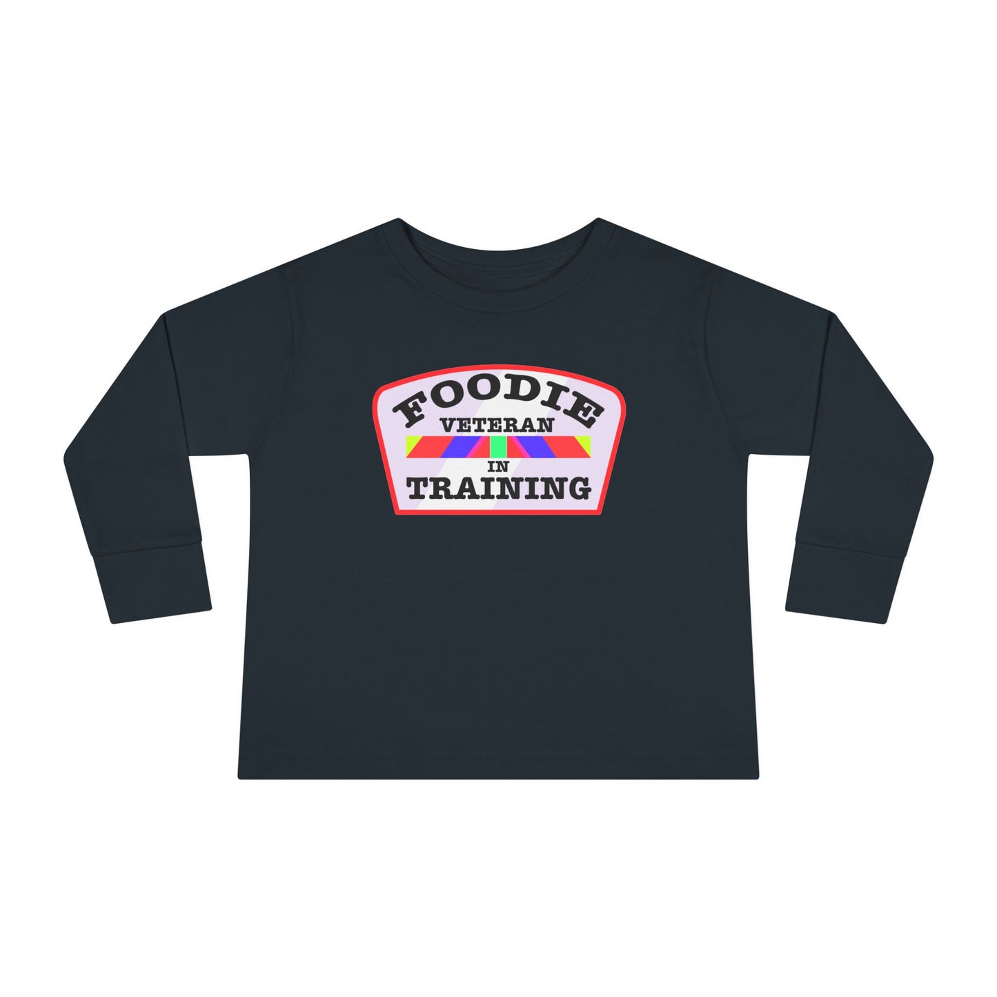 L.O.E.F Foodie Veteran In Training Toddler Long Sleeve Tee (Soft Pink)