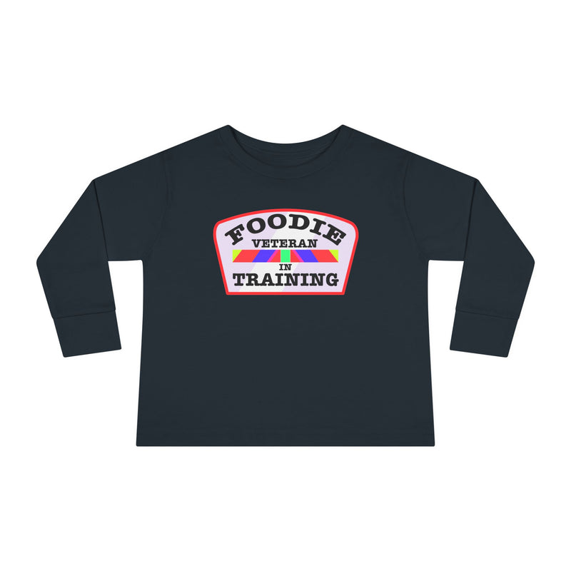 L.O.E.F Foodie Veteran In Training Toddler Long Sleeve Tee (Soft Pink)