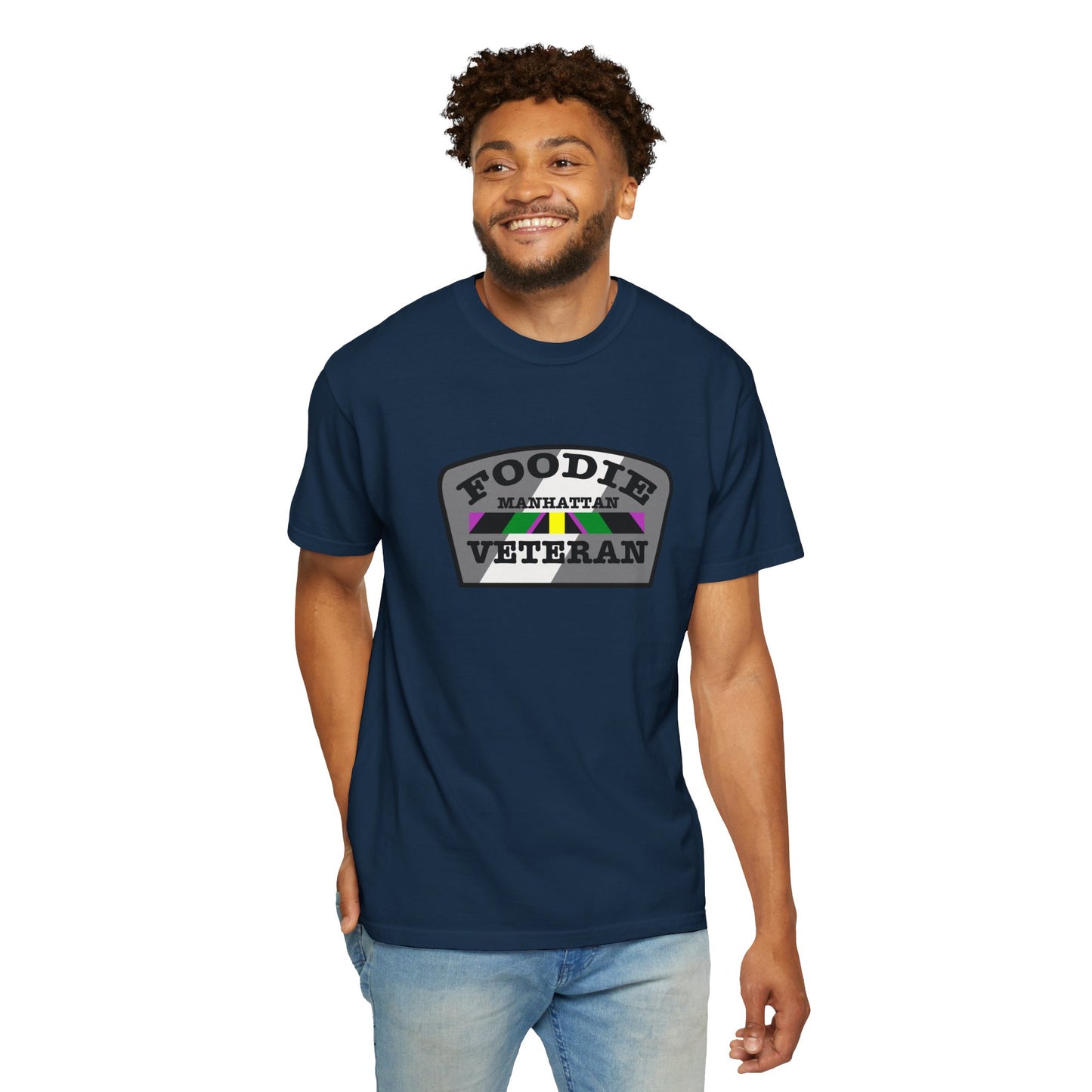 L.O.E.F Foodie Veteran Manhattan Unisex Tee Shirt (Gray)