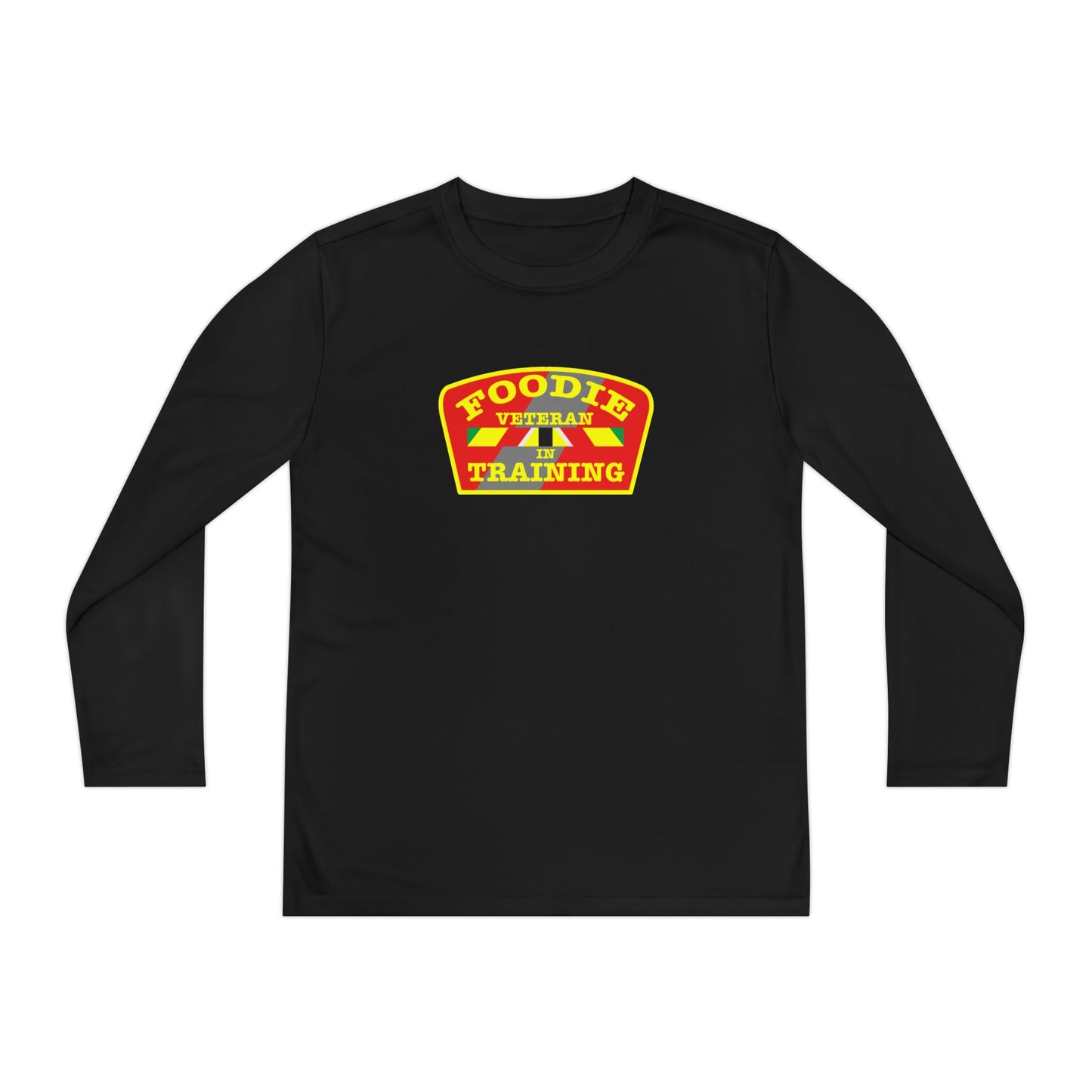 L.O.E.F Foodie Veteran In Training Youth Long Sleeve Tee (Yellow and Red)