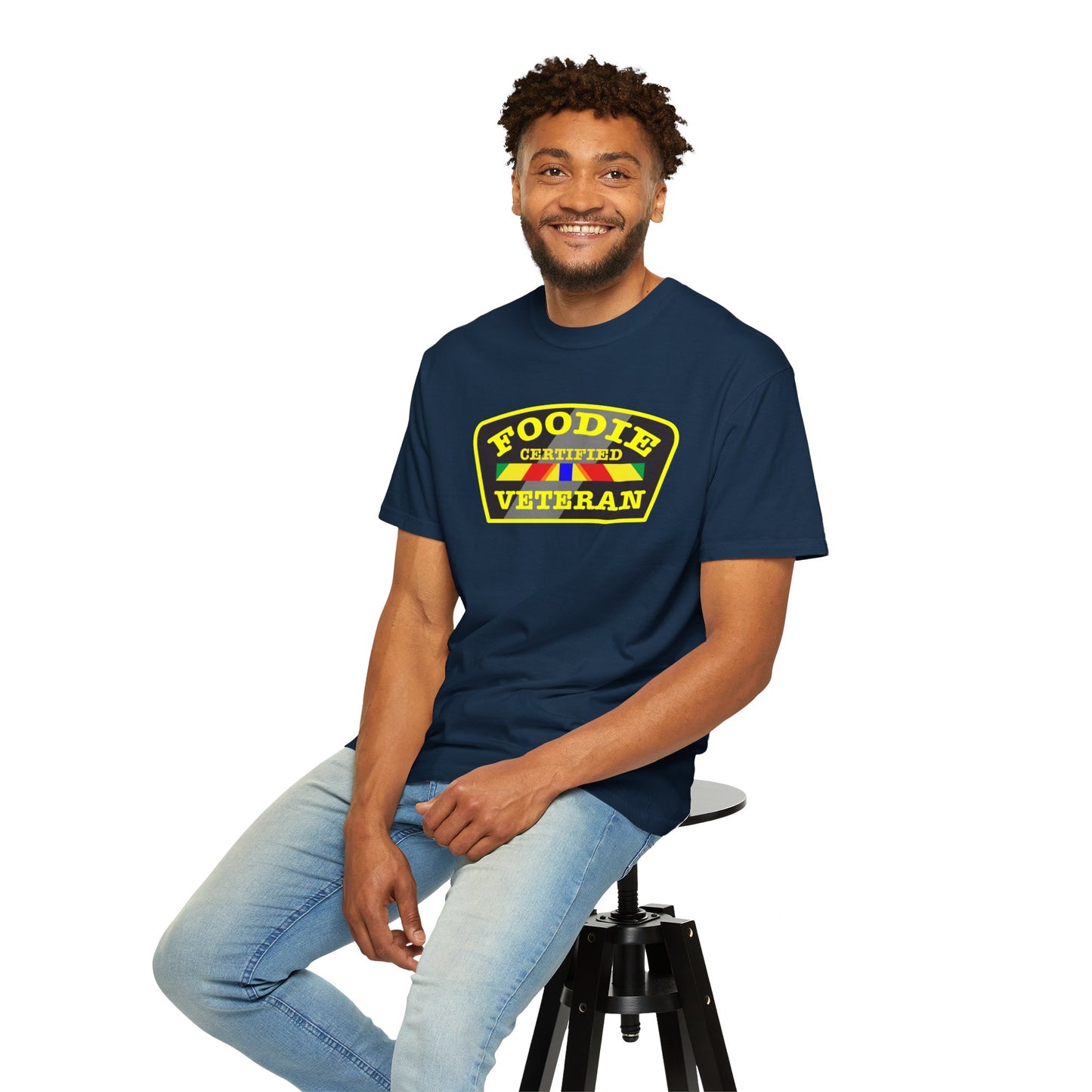 L.O.E.F Foodie CERTIFIED Veteran Unisex Tee Shirt (Yellow)