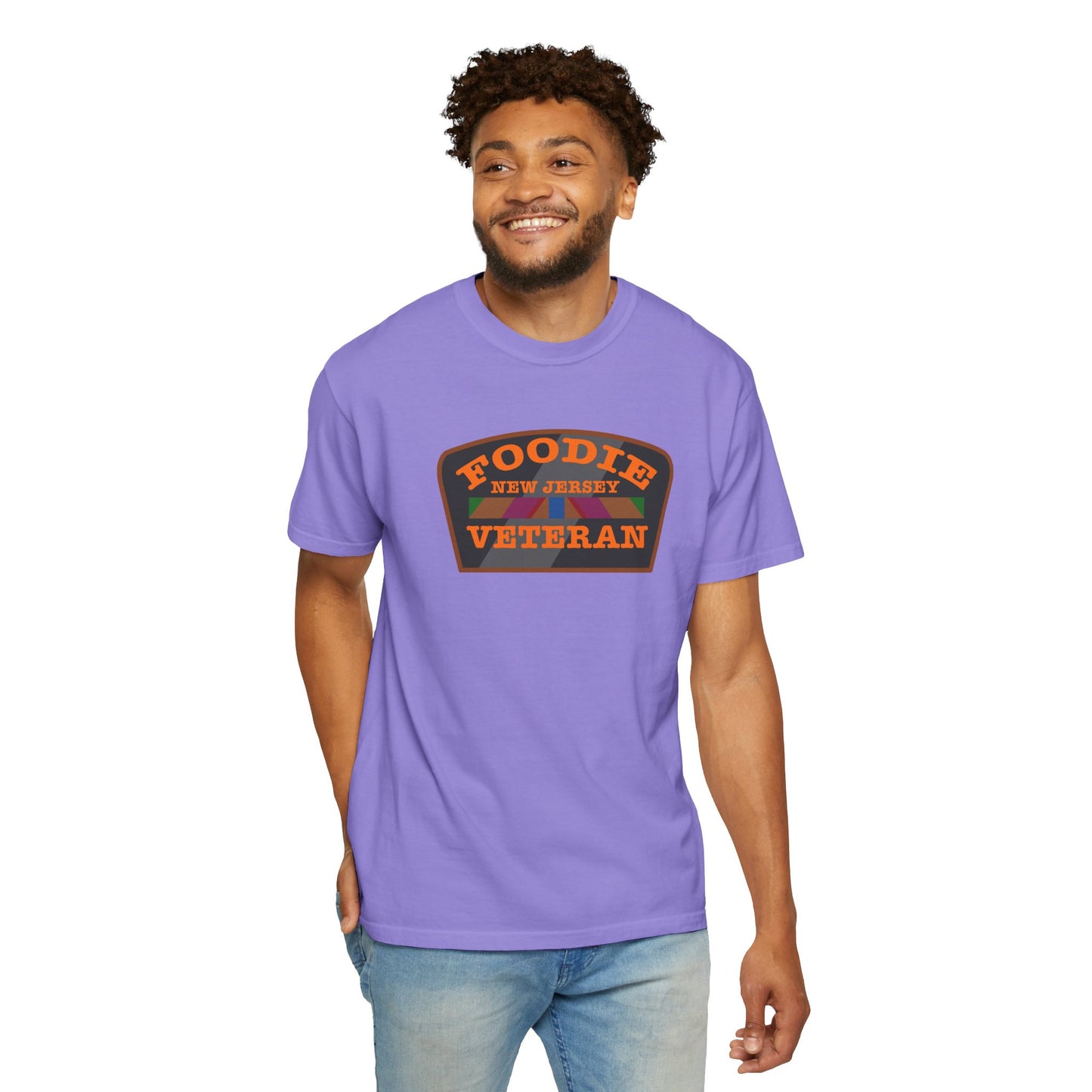 L.O.E.F Foodie Veteran NEW JERSEY Unisex Tee Shirt (Orange)