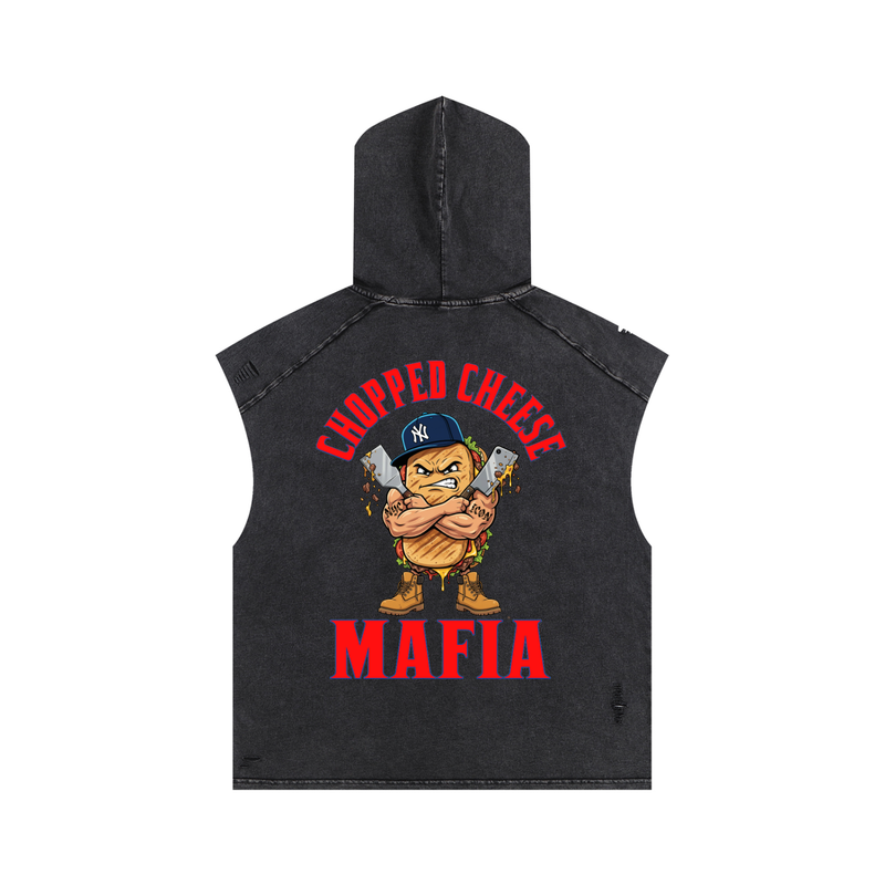 L.O.E.F. Life Chopped Cheese Snow Washed Boxy Hooded Tank Top