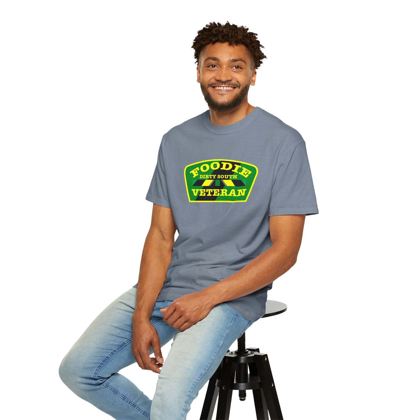 L.O.E.F Foodie Veteran DIRTY SOUTH Unisex Tee Shirt (Yellow and Green)