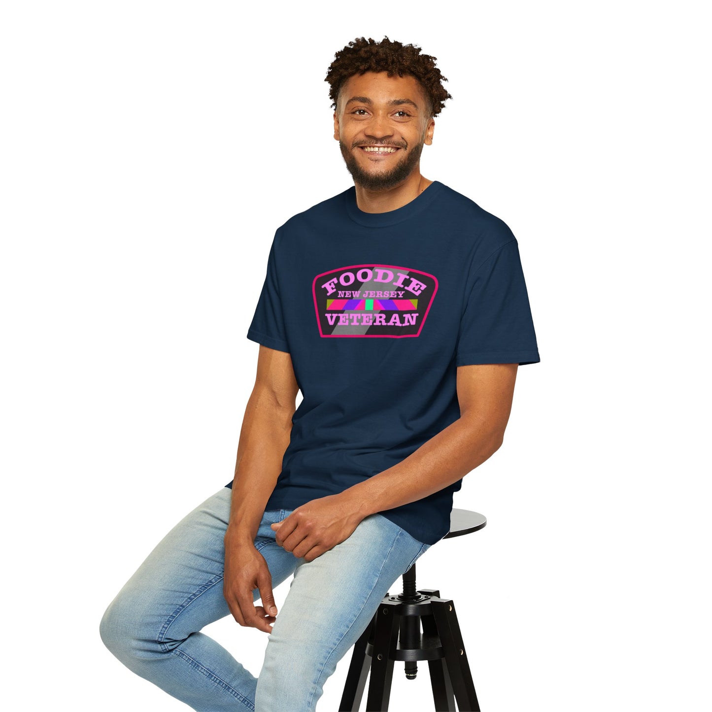 L.O.E.F Foodie Veteran NEW JERSEY Unisex Tee Shirt (Pink)