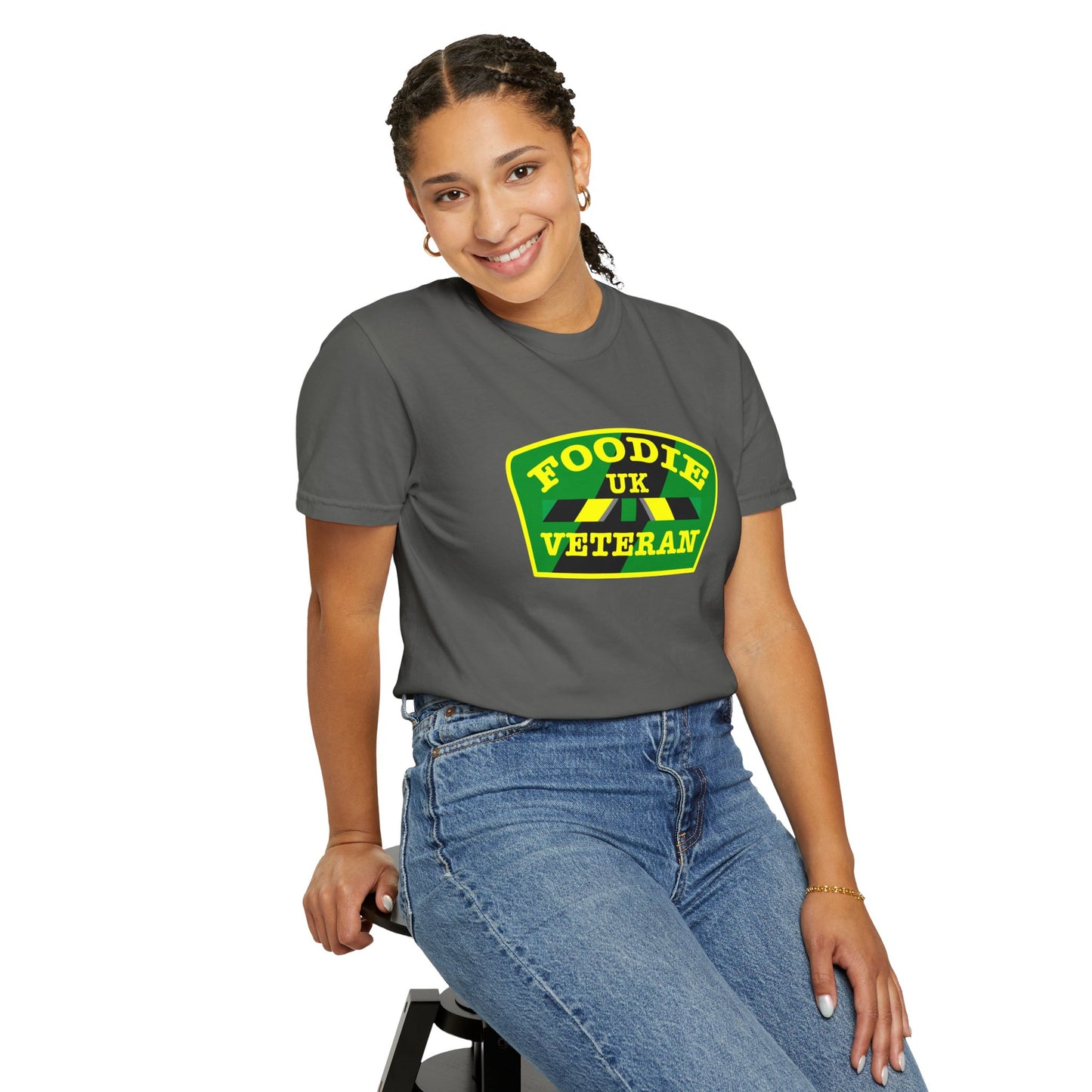 L.O.E.F Foodie Veteran UK Unisex Tee Shirt (Yellow and Green)