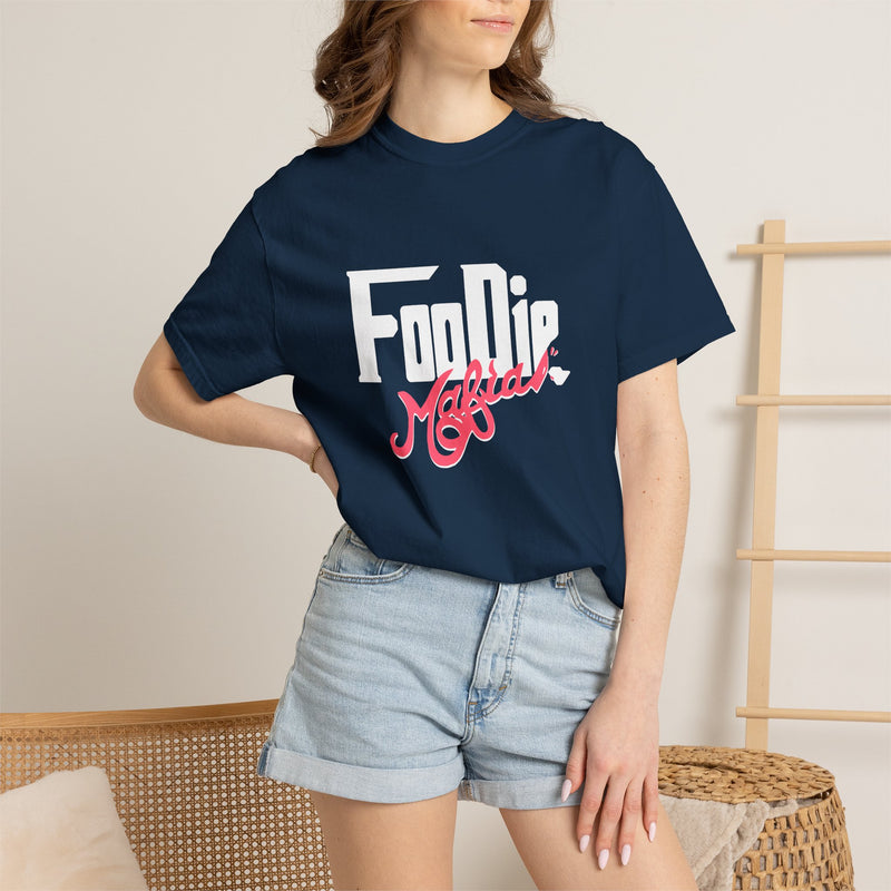 L.O.E.F White Foodie Mafia Unisex Tee shirt (Fiery Red)