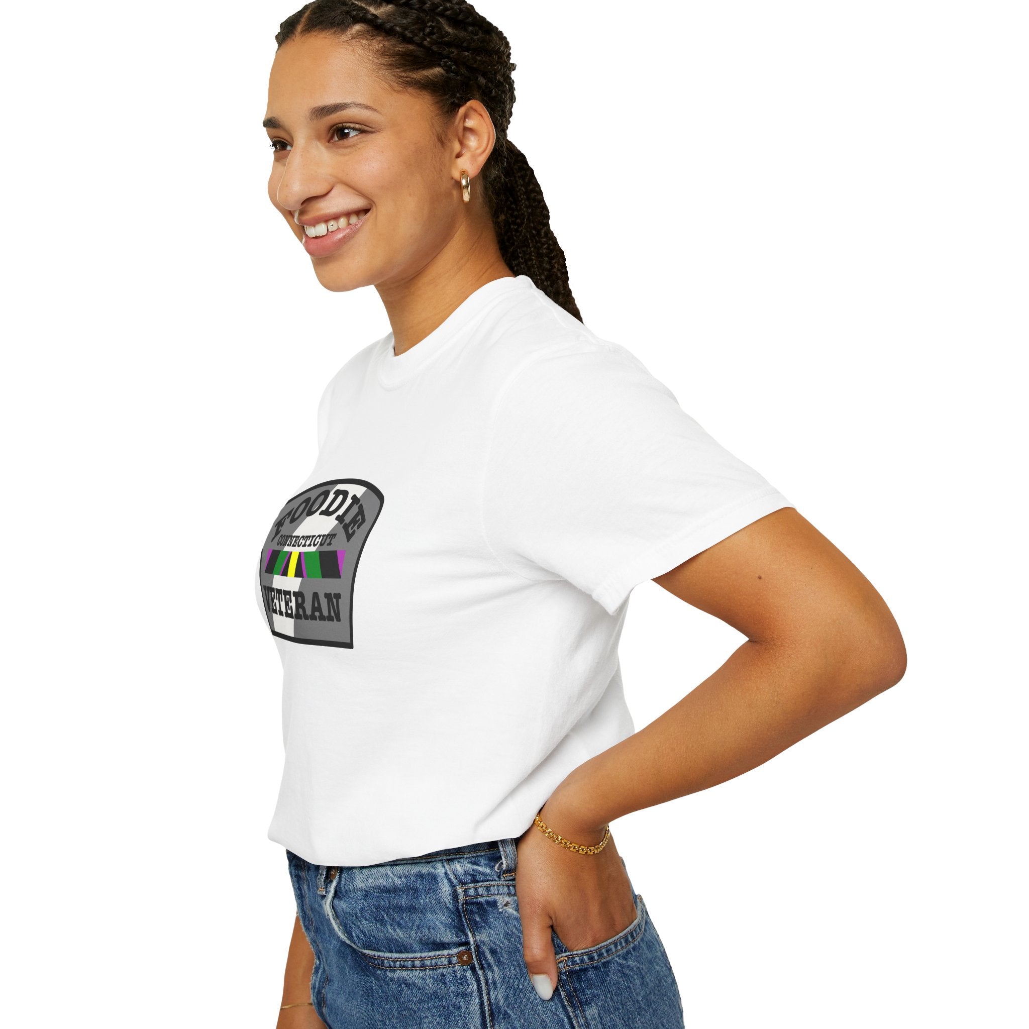 L.O.E.F Foodie Veteran CONNECTICUT Unisex Tee Shirt (Black)
