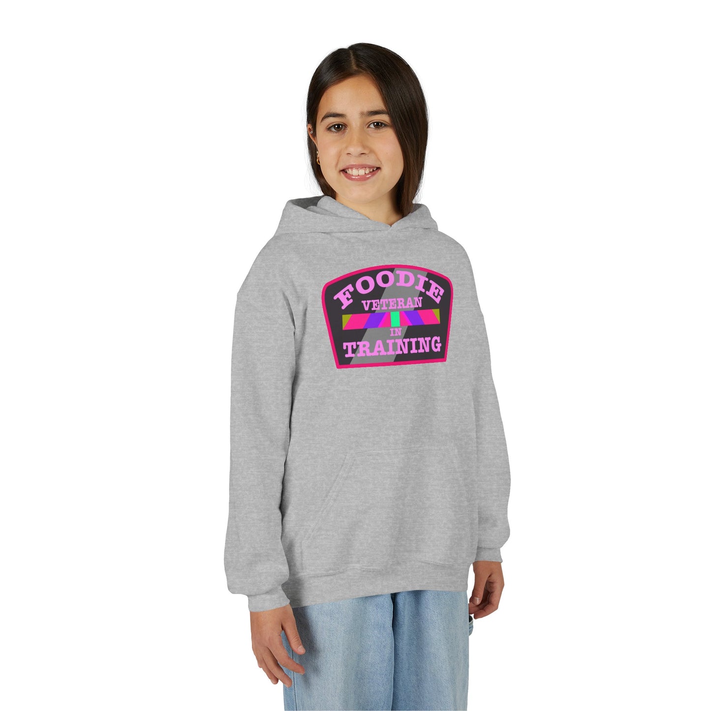 L.O.E.F Foodie Veteran In Training Youth Hoodie (Pink)