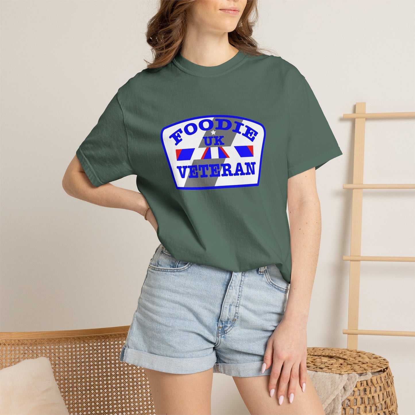 L.O.E.F Foodie Veteran UK Unisex Tee Shirt (Blue)