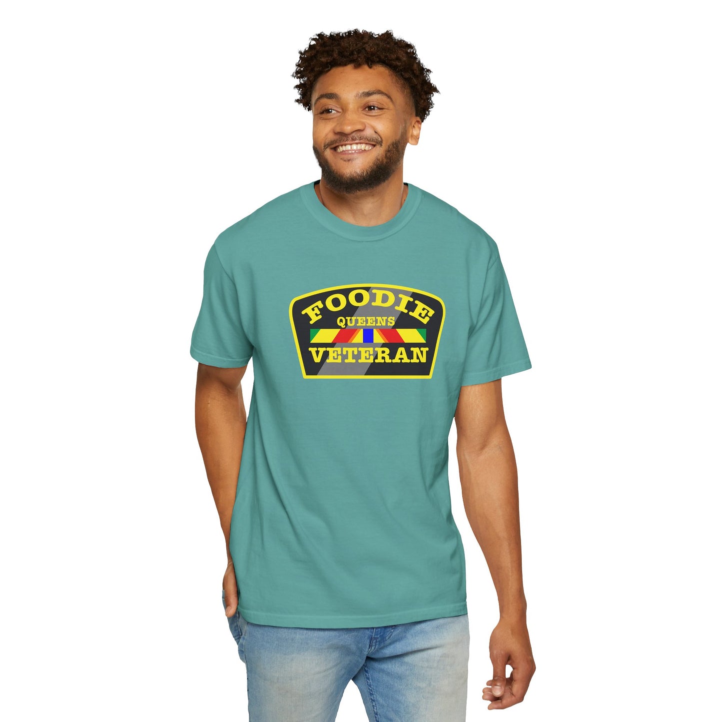 L.O.E.F Foodie Veteran QUEENS Unisex Tee Shirt (Yellow)