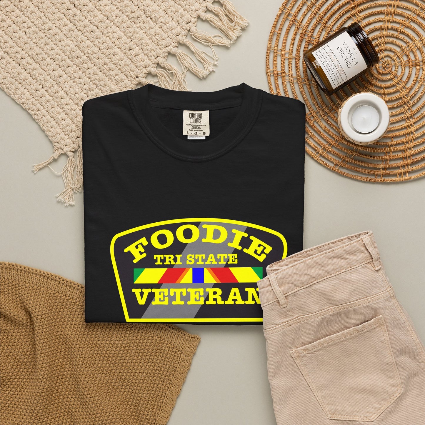 L.O.E.F Foodie Veteran TRI STATE Unisex Tee Shirt (Yellow)