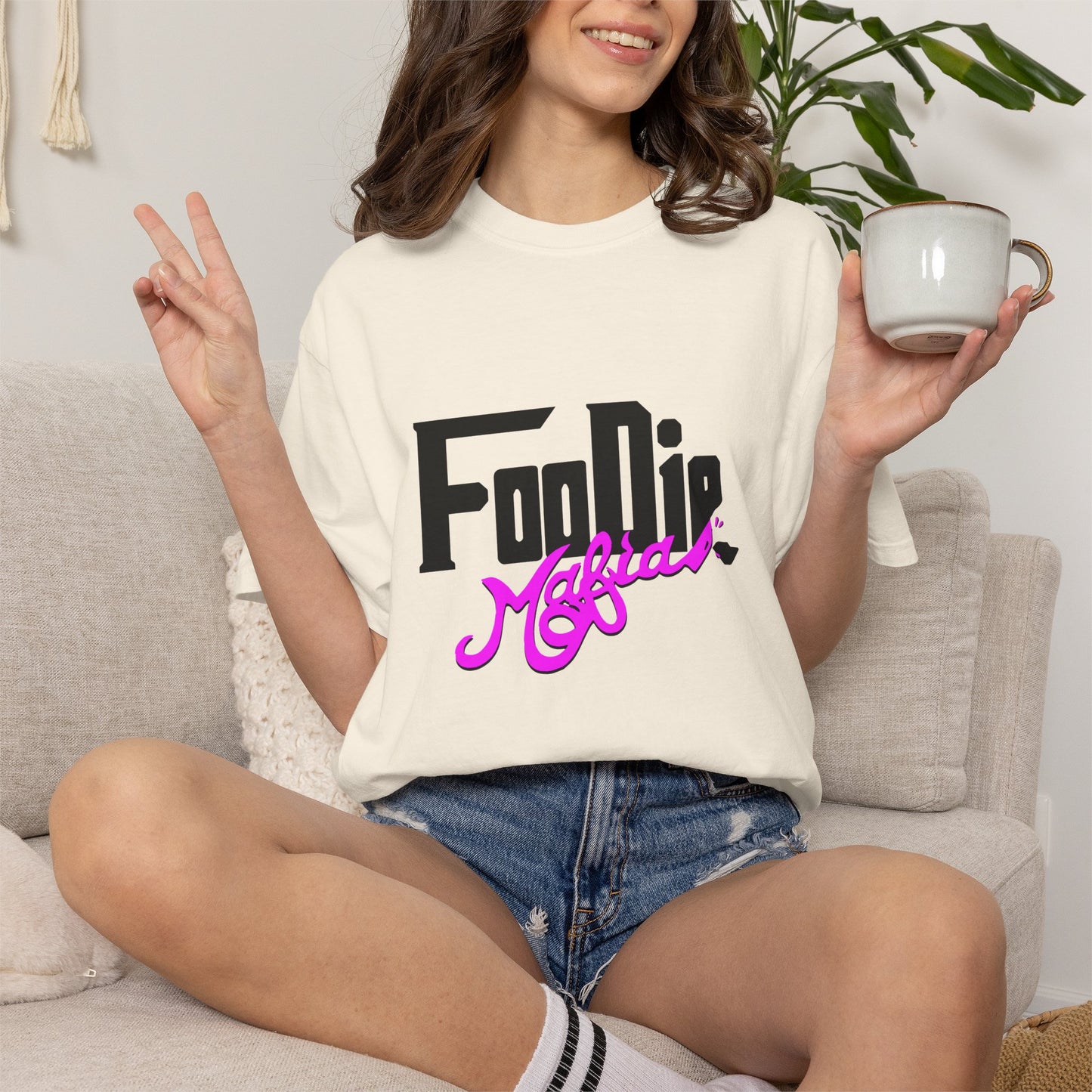 L.O.E.F Foodie Mafia Unisex Tee Shirt (Bright Purple)