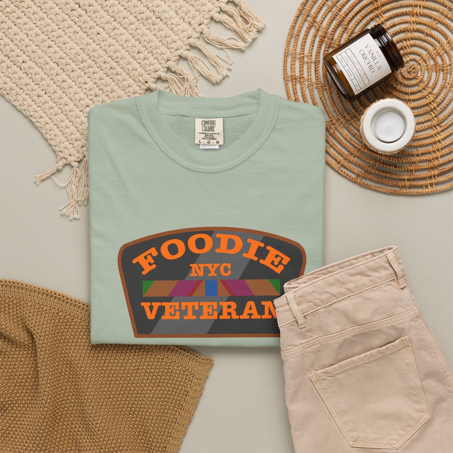 L.O.E.F Foodie Veteran NYC Unisex Tee Shirt (Orange)