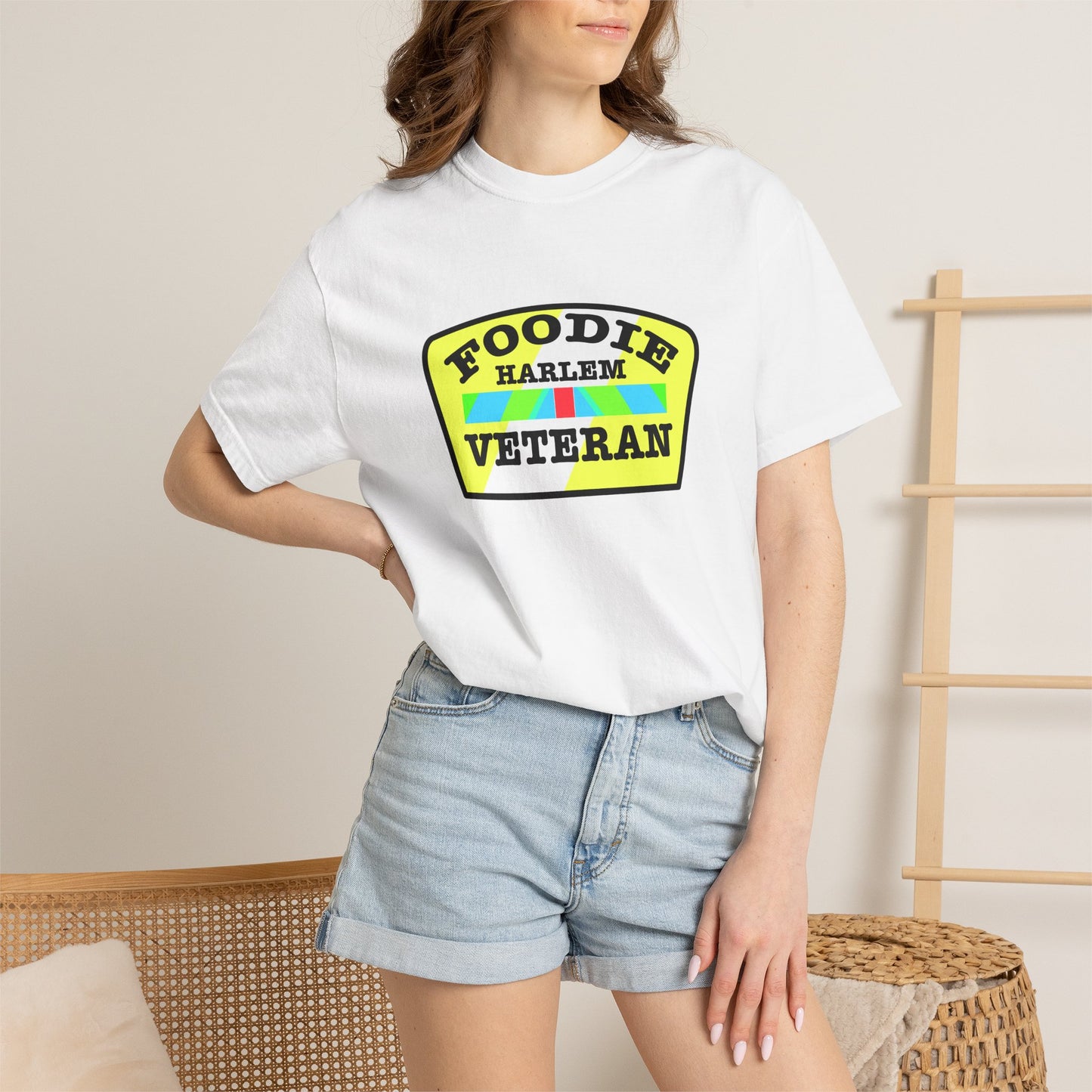 L.O.E.F Foodie Veteran HARLEM Unisex Tee Shirt (Yellow and Black)