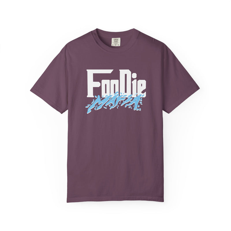 L.O.E.F White Foodie Mafia Unisex Tee Shirt (Sky Blue)