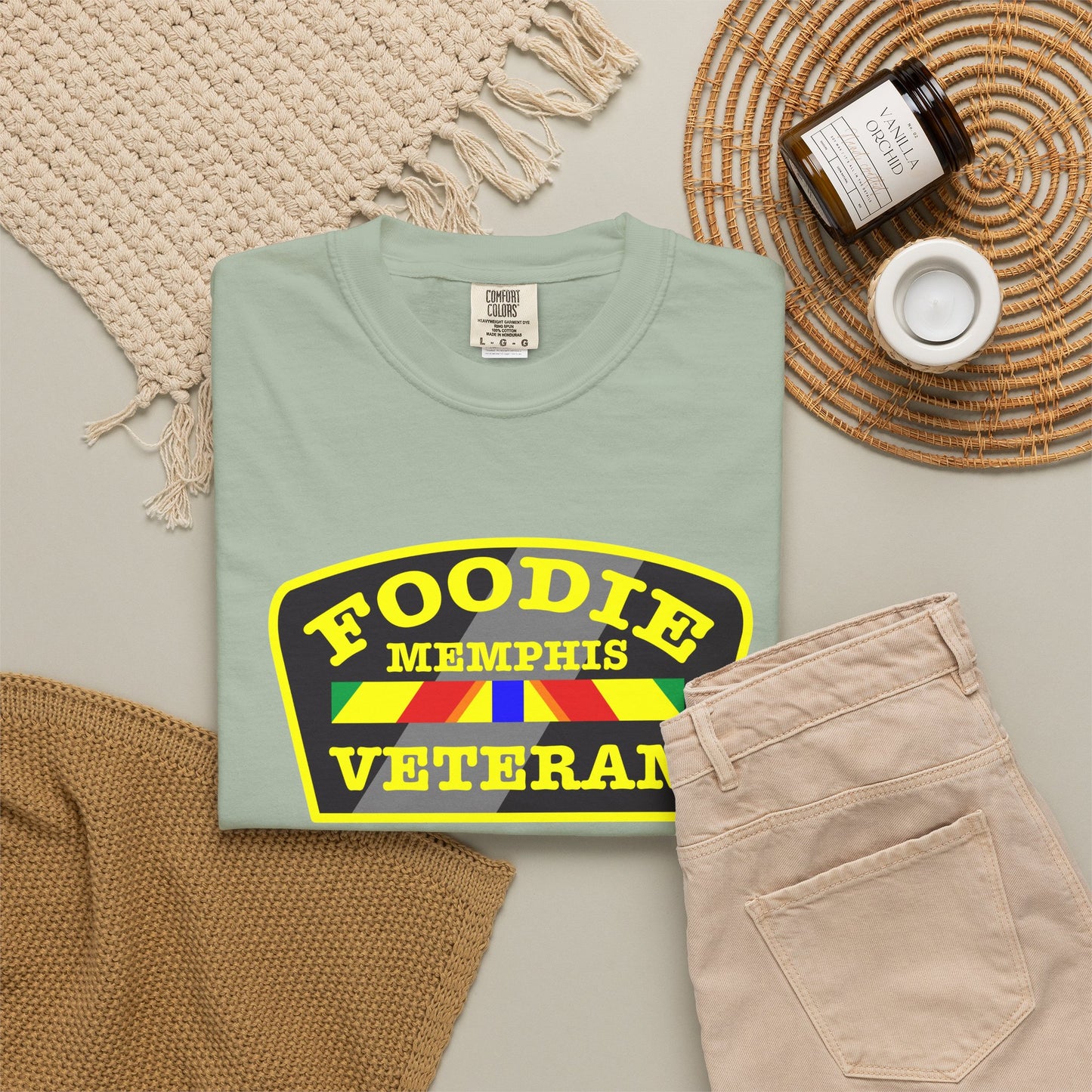 L.O.E.F Foodie Veteran MEMPHIS Unisex Tee Shirt (Yellow)