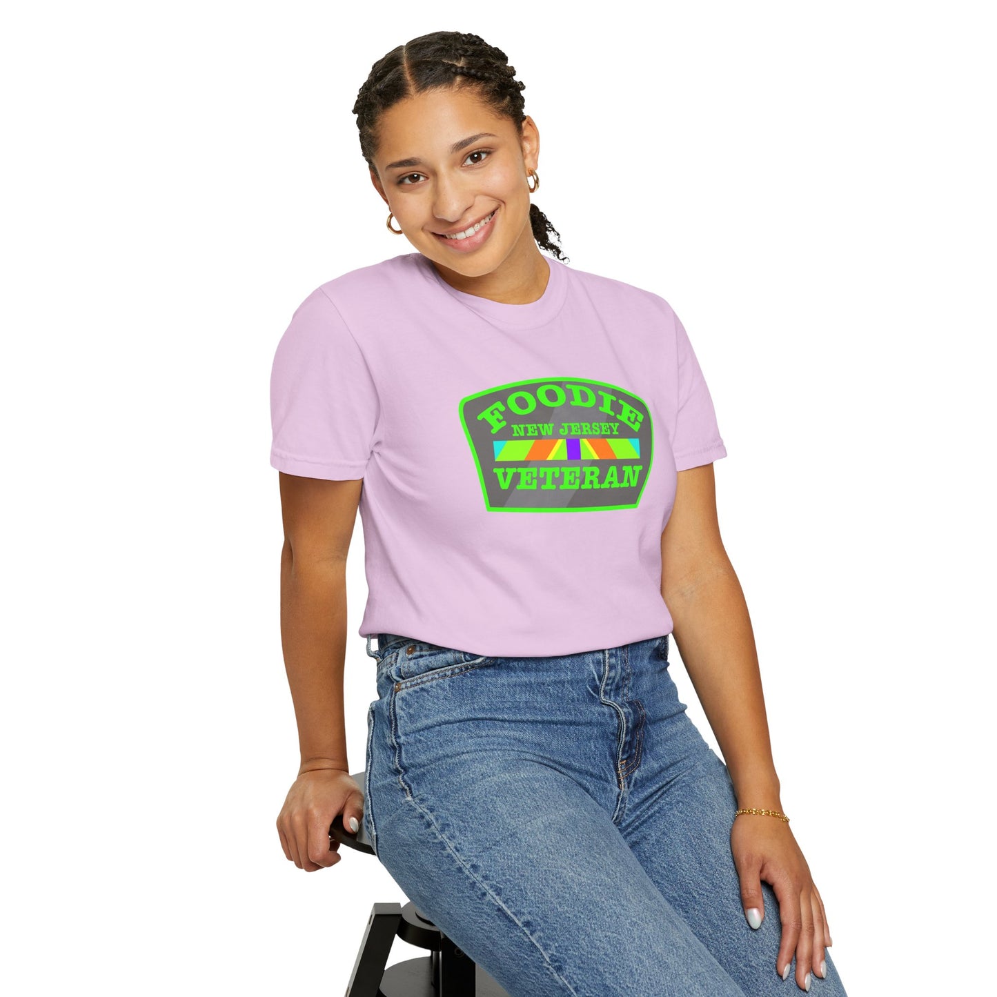 L.O.E.F Foodie Veteran NEW JERSEY Unisex Tee Shirt (Neon Green)