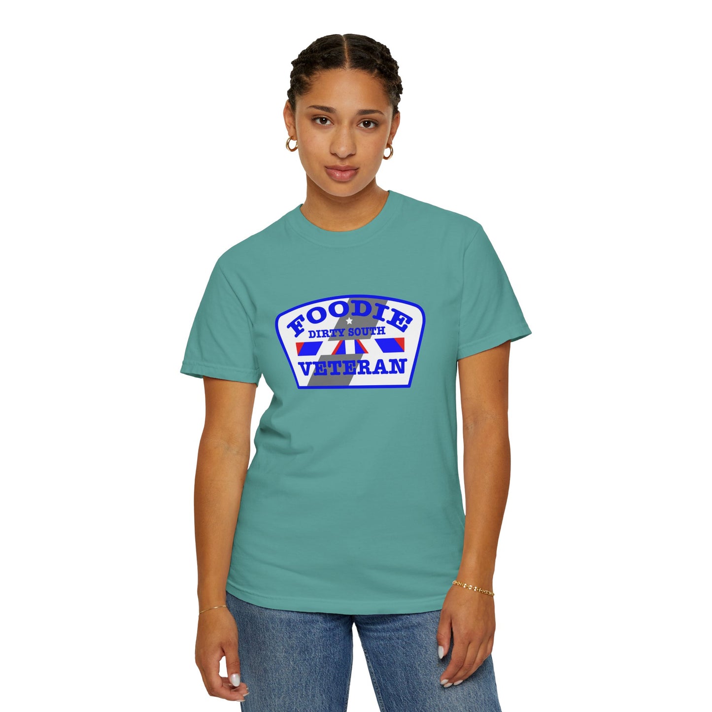 L.O.E.F Foodie Veteran DIRTY SOUTH Unisex Tee Shirt (Blue)