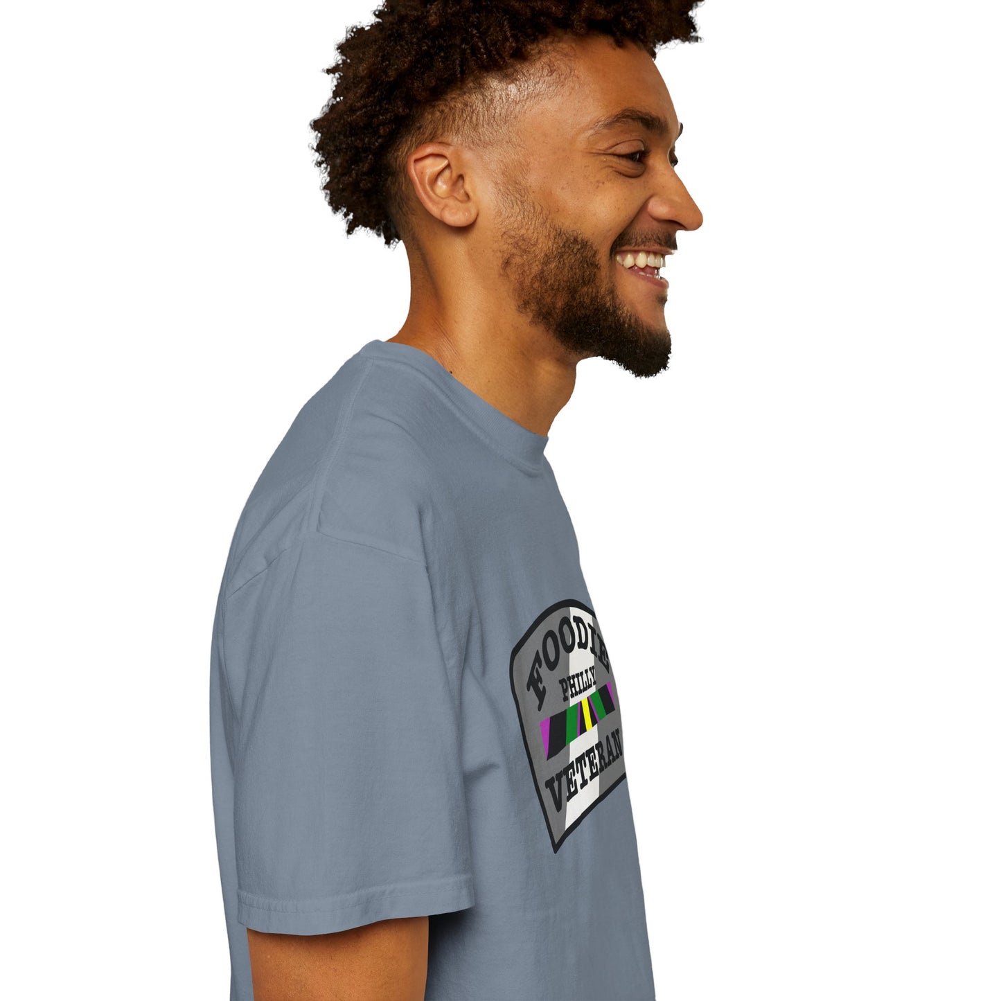 L.O.E.F Foodie Veteran PHILLY Unisex Tee Shirt (Gray)